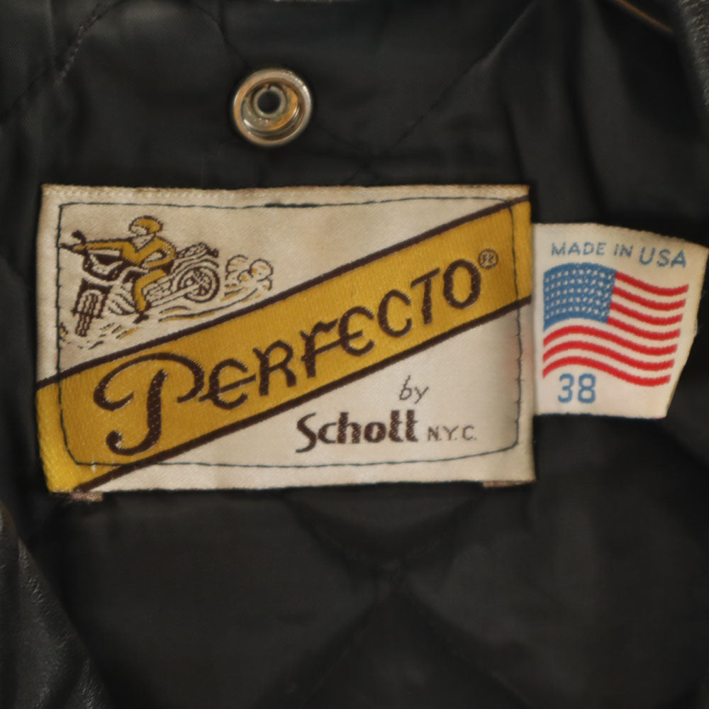 schott ショット 80s 90s オールド USA製 ダブルライダースジャケット 38 ブラック メンズ