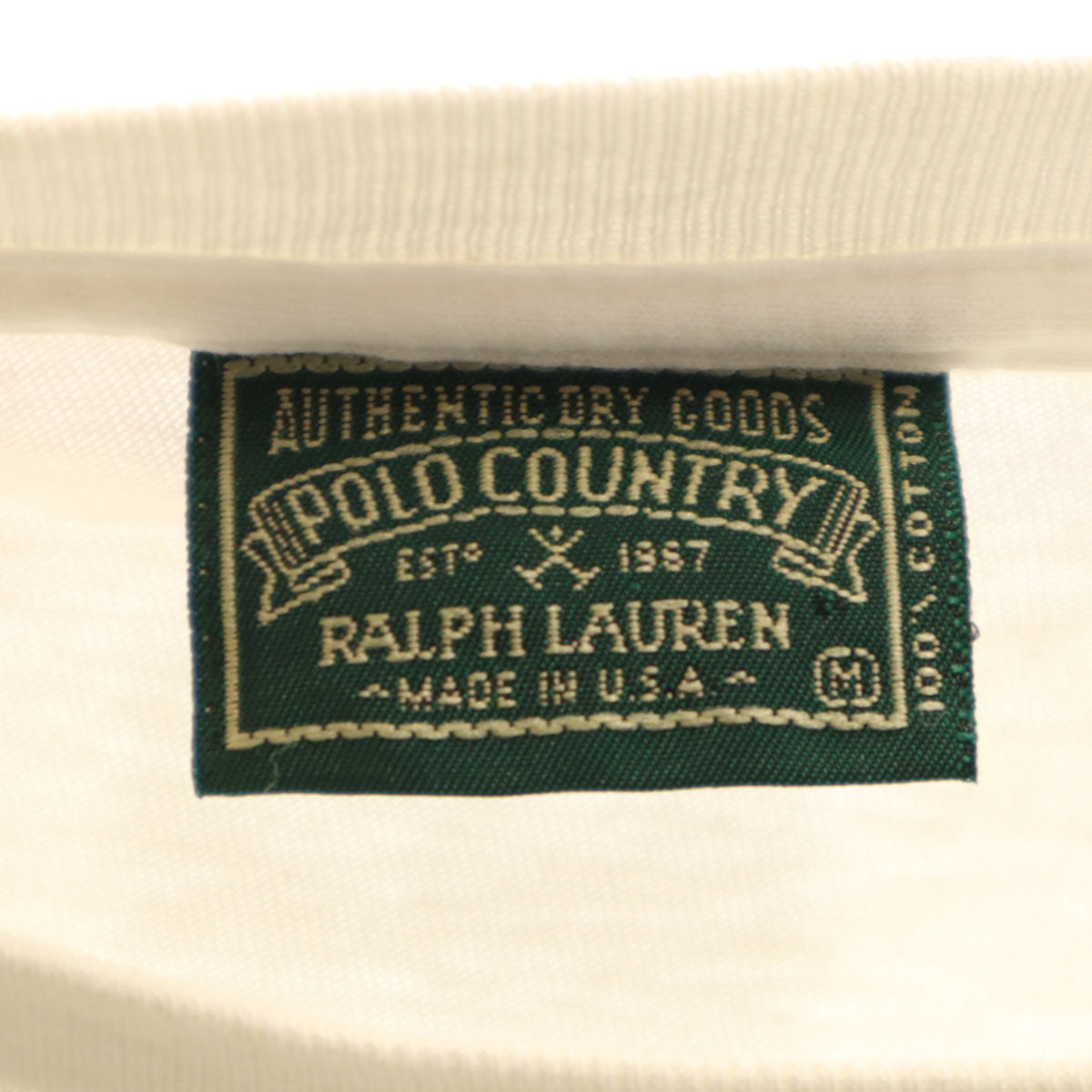 POLO COUNTRY RALPH LAUREN ポロカントリー ラルフローレン 80s 90s USA製 オールド 半袖 Tシャツ ホワイト メンズ