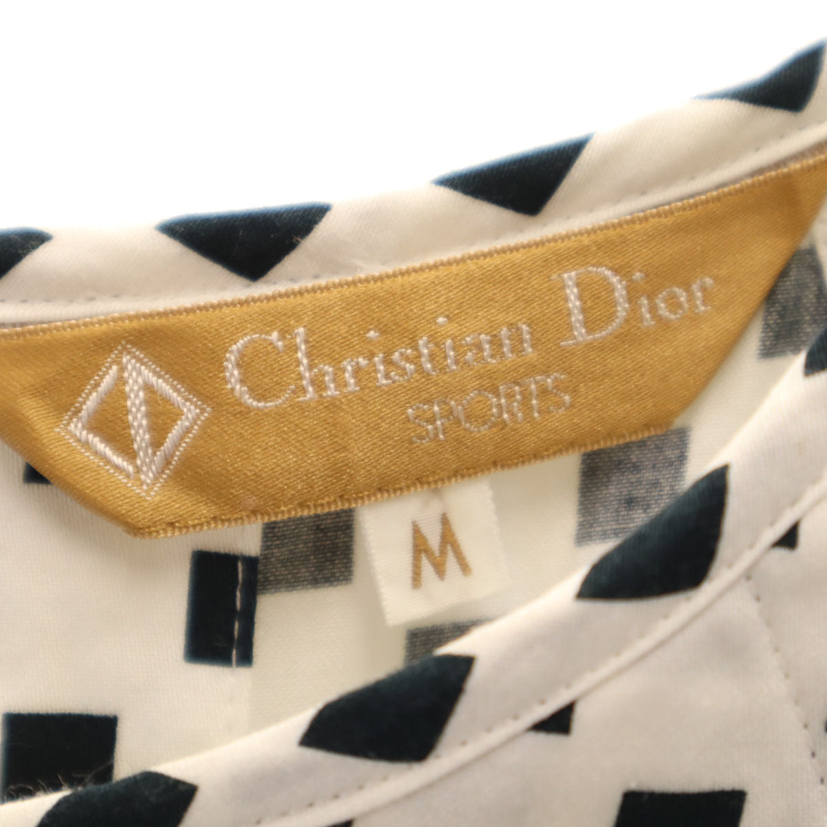 Christian Dior SPORTS クリスチャンディオールスポーツ 90s オールド 総柄 ノースリーブ シャツ M ホワイト レディース
