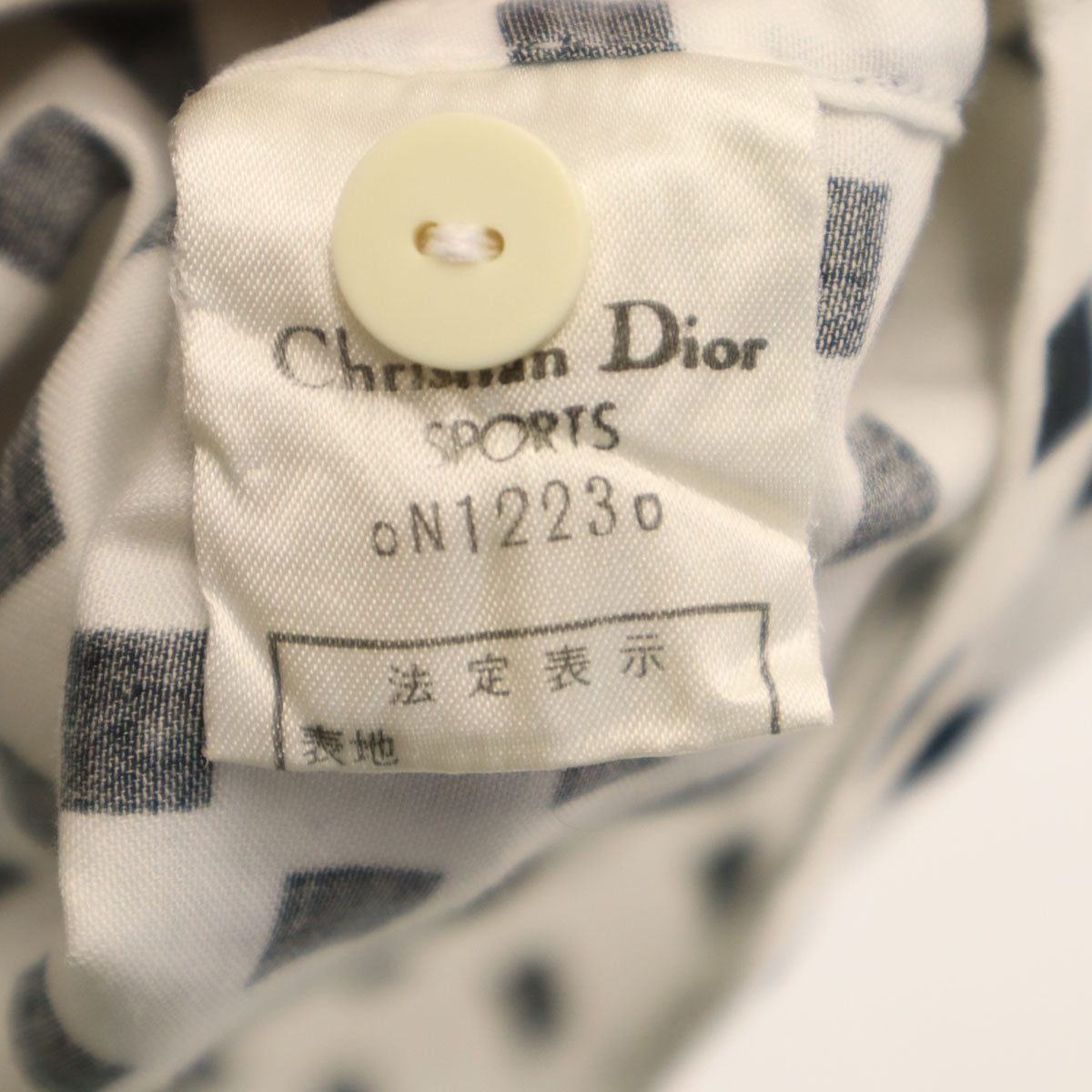 Christian Dior SPORTS クリスチャンディオールスポーツ 90s オールド 総柄 ノースリーブ シャツ M ホワイト レディース