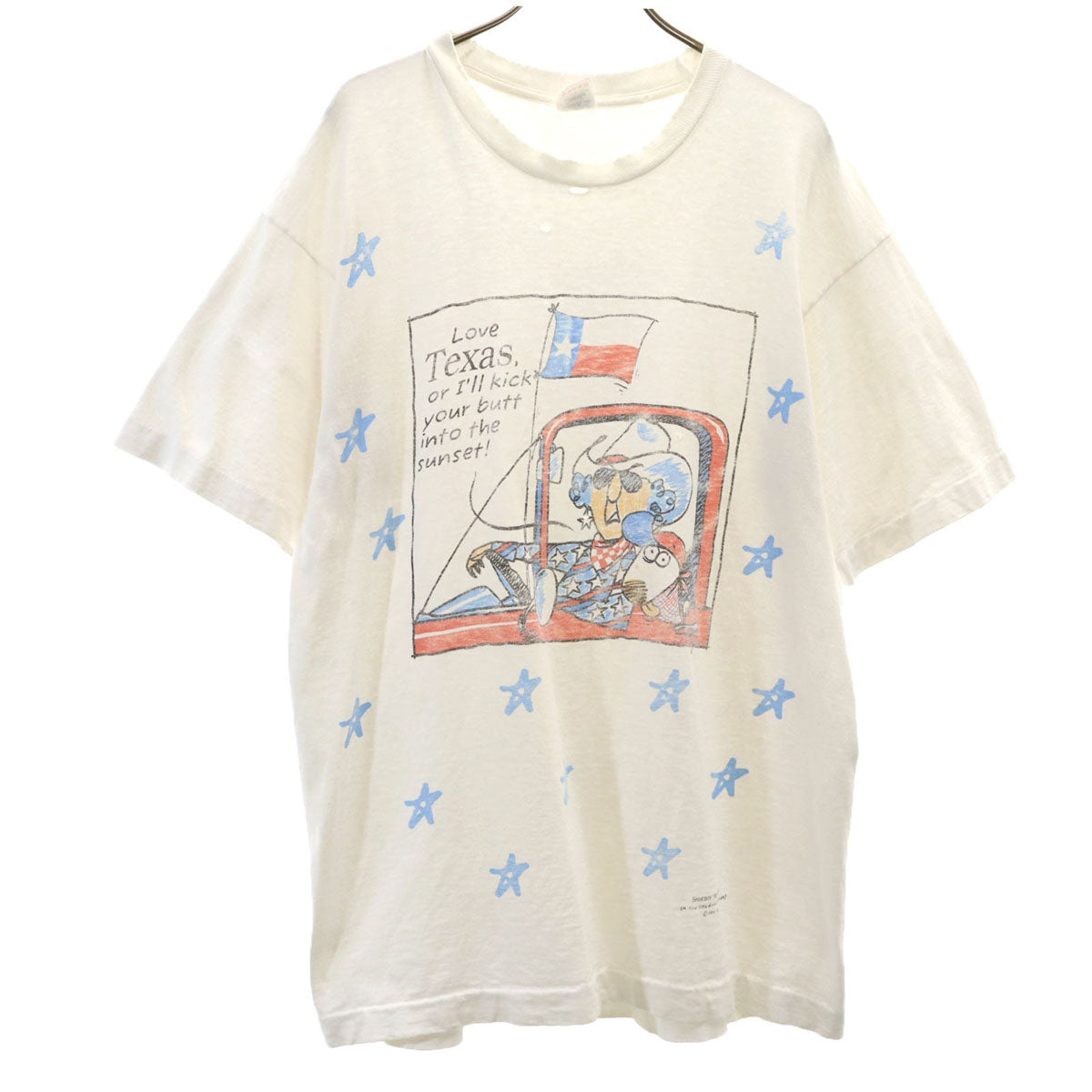 FRUIT OF THE LOOM フルーツオブザルーム 80s 90s USA製 オールド TEXAS 半袖 Tシャツ L ホワイト シングルステッチ メンズ