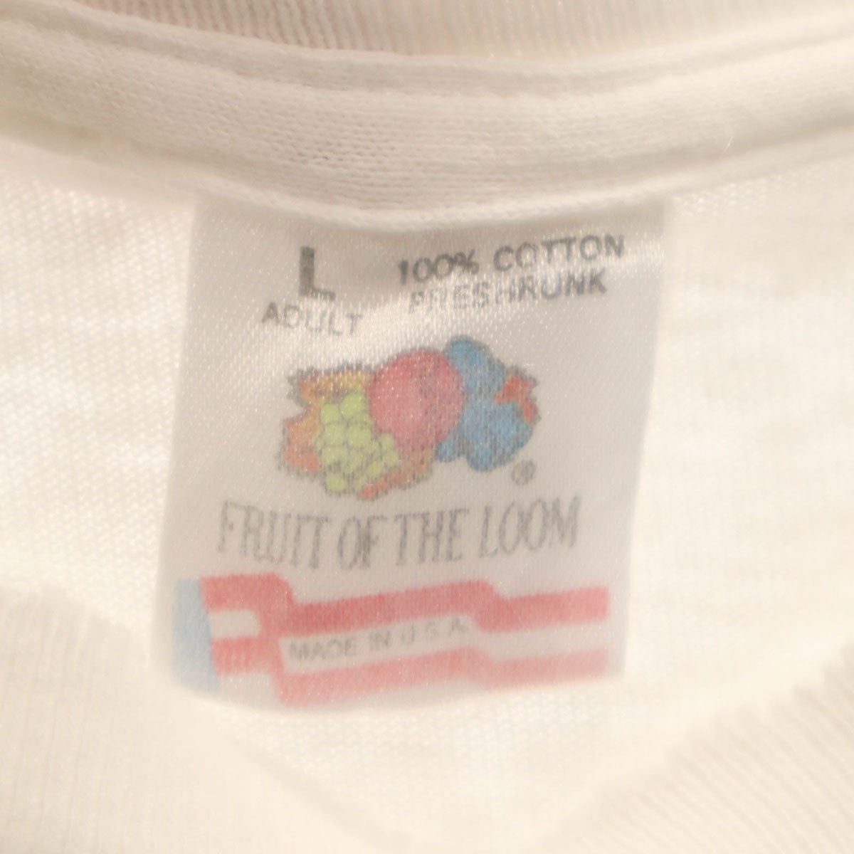 FRUIT OF THE LOOM フルーツオブザルーム 80s 90s USA製 オールド TEXAS 半袖 Tシャツ L ホワイト シングルステッチ メンズ