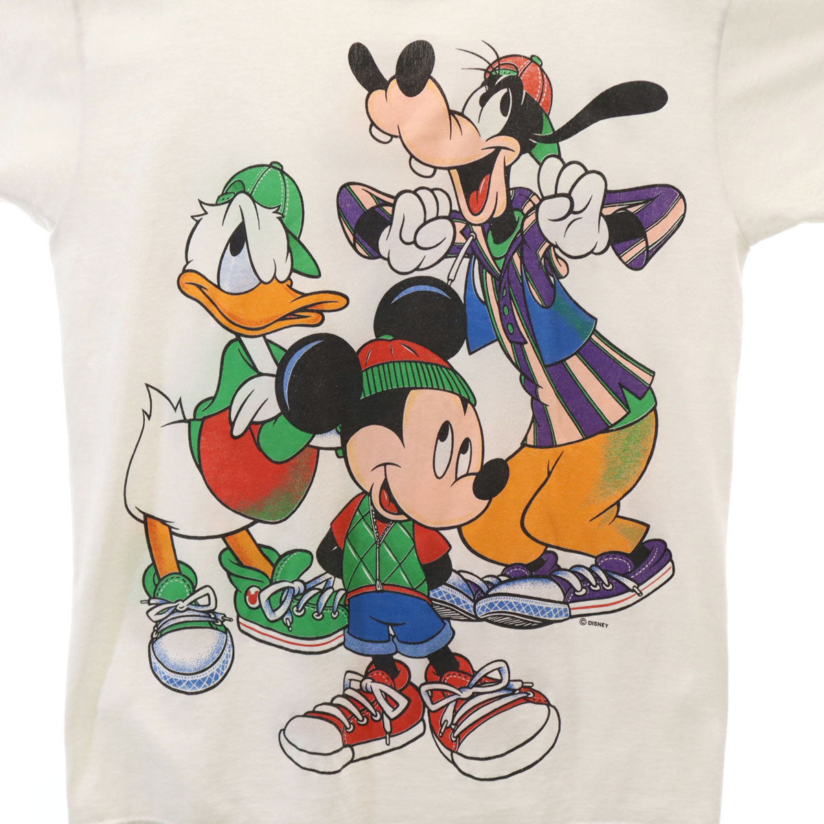 90s オールド ミッキーフレンズ 半袖 Tシャツ ホワイト Disney ディズニー メンズ