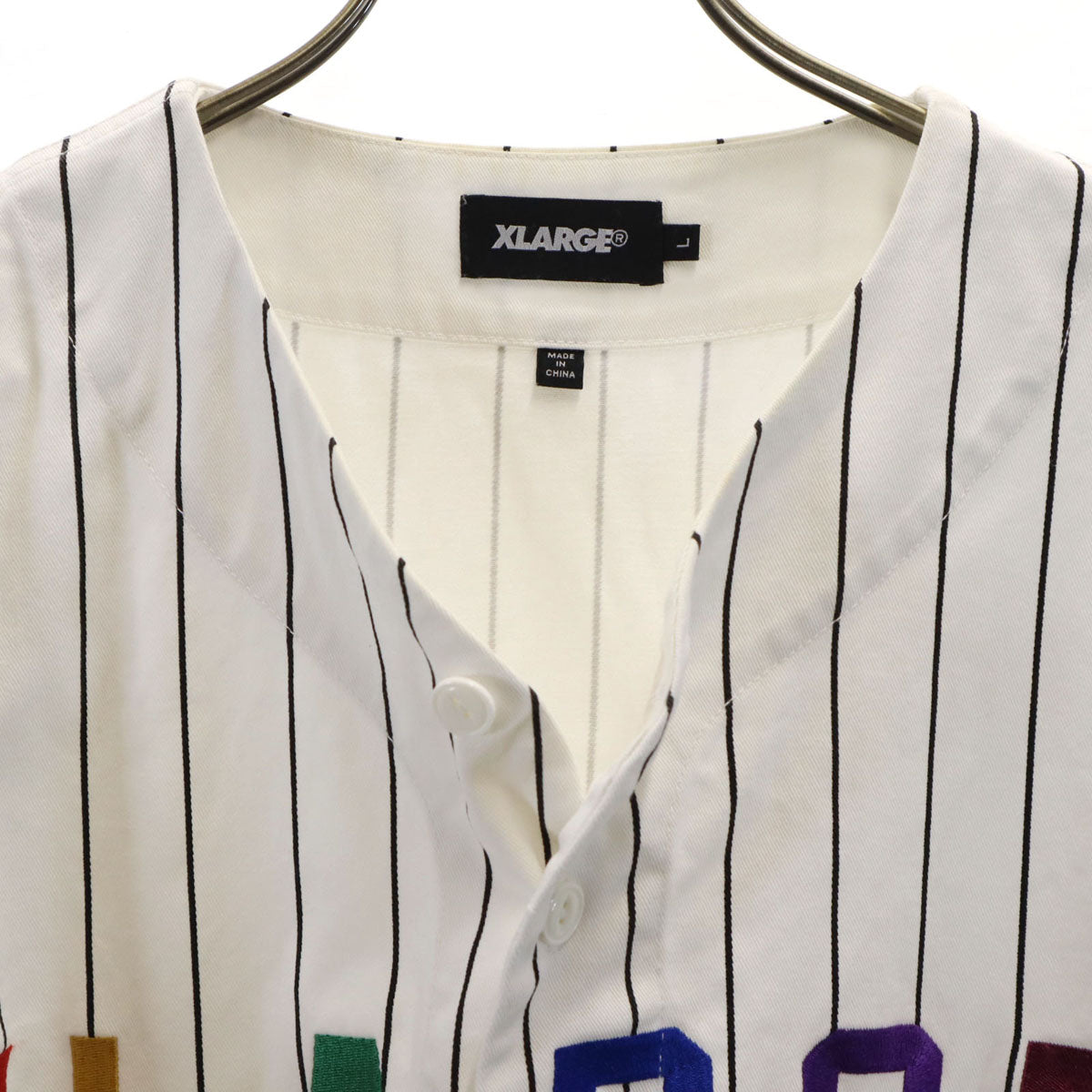 XLARGE エクストララージ 半袖 ベースボール シャツ L ホワイト メンズ