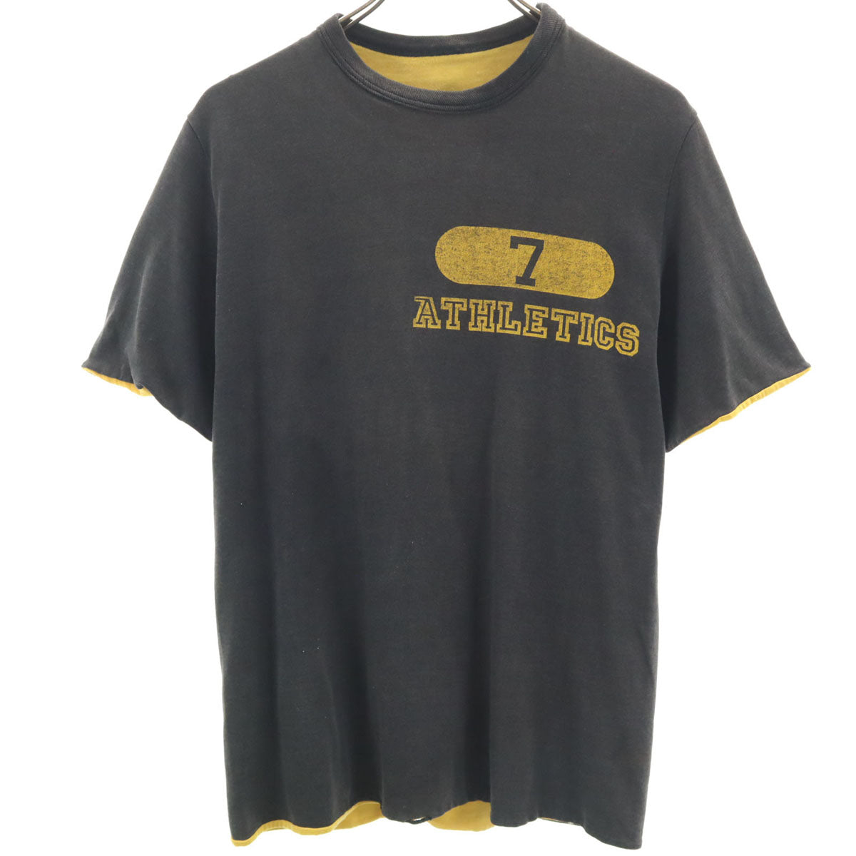 80s 90s オールド 半袖 リバーシブル Tシャツ チャコール ゲームT メンズ