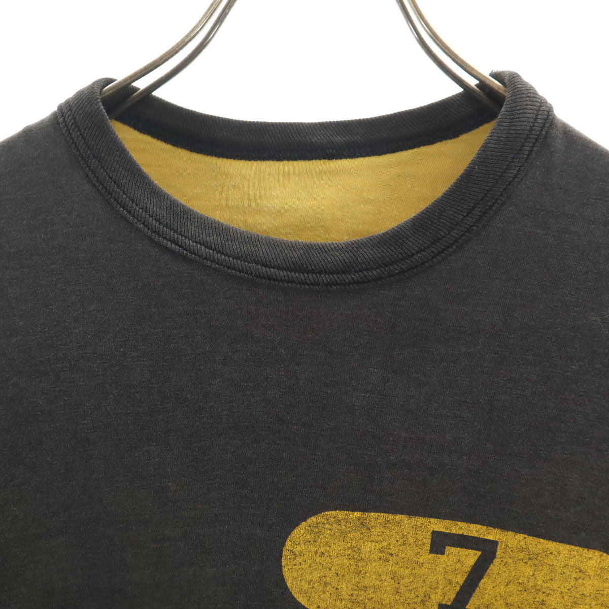 80s 90s オールド 半袖 リバーシブル Tシャツ チャコール ゲームT メンズ