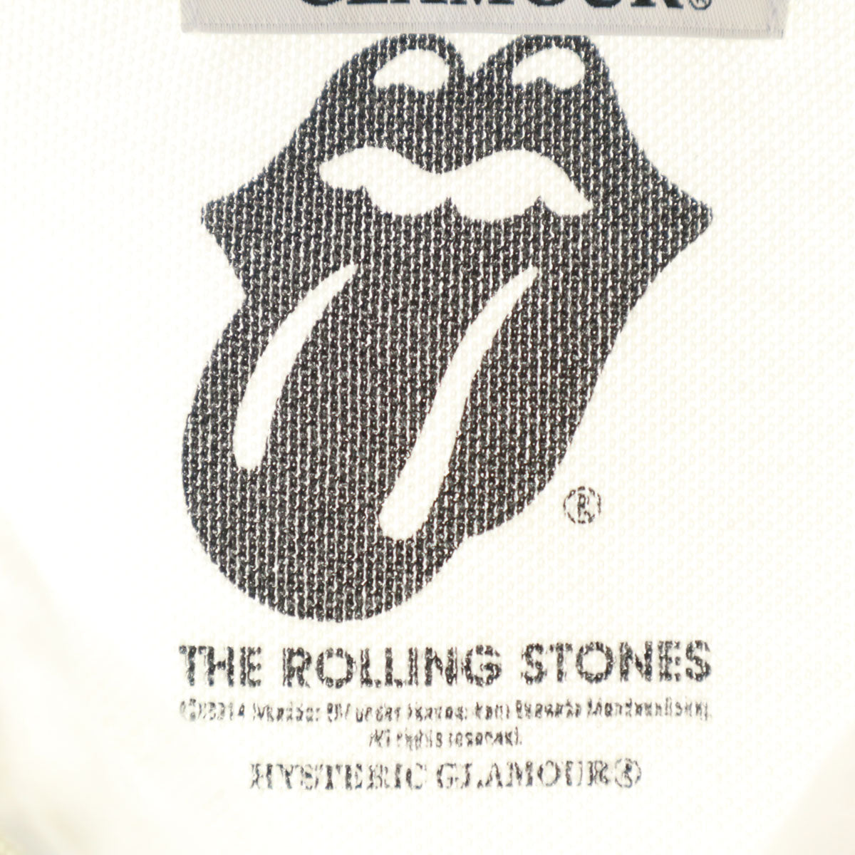 HYSTERIC GLAMOUR ヒステリックグラマー 日本製 ローリング ストーンズ 半袖 ポロシャツ S アイボリー The Rolling Stones メンズ