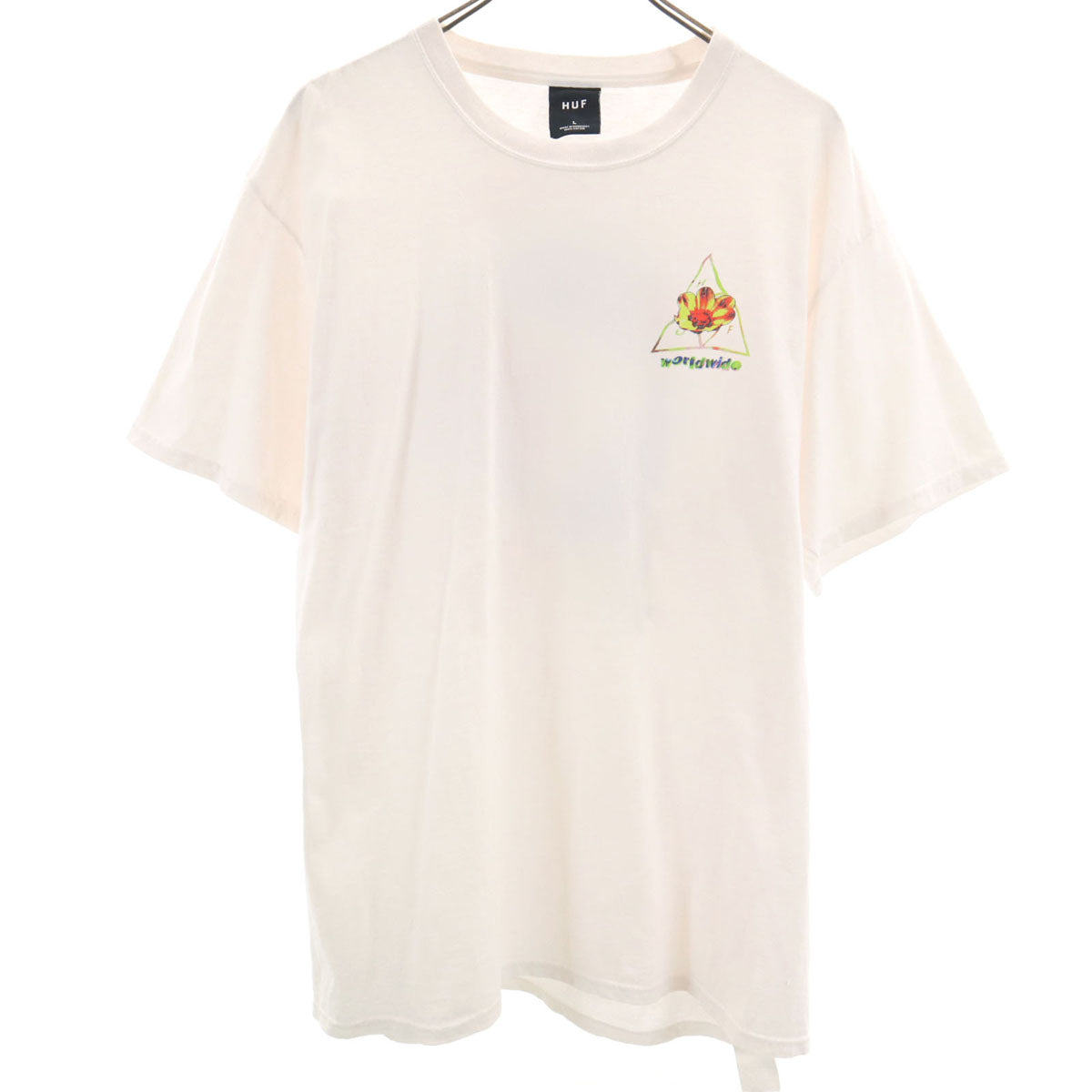 HUF ハフ バックプリント 半袖 Tシャツ L ホワイト メンズ