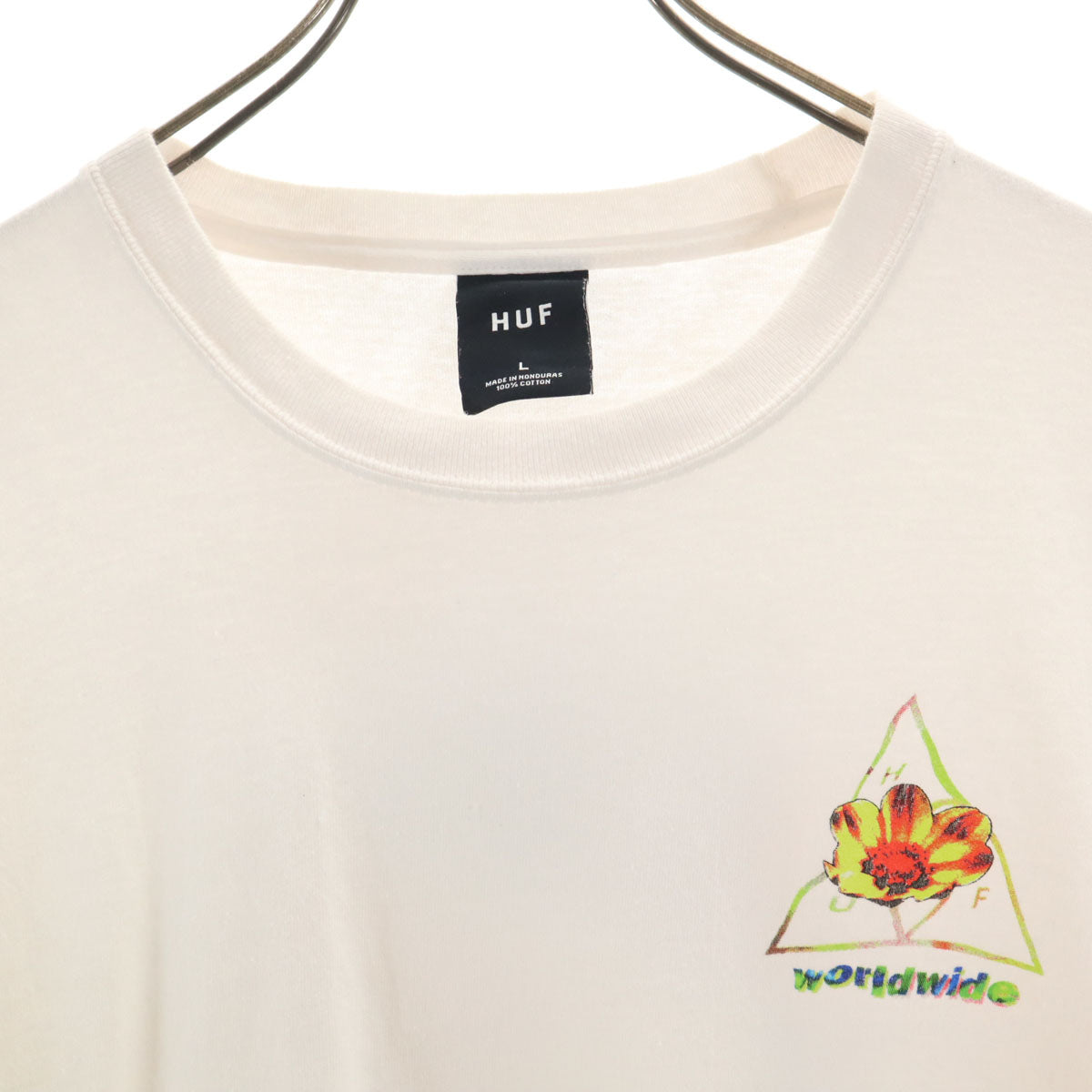 HUF ハフ バックプリント 半袖 Tシャツ L ホワイト メンズ