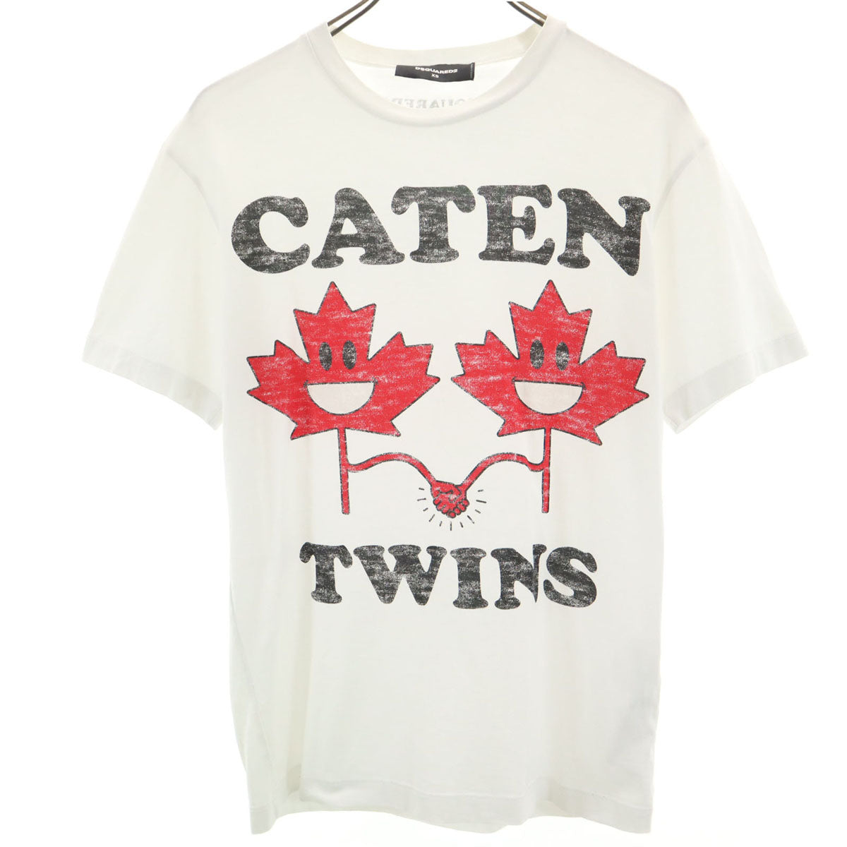DSQUARED2 ディースクエアード ポルトガル製 CATEN TWINS 半袖 Tシャツ XS ホワイト メンズ