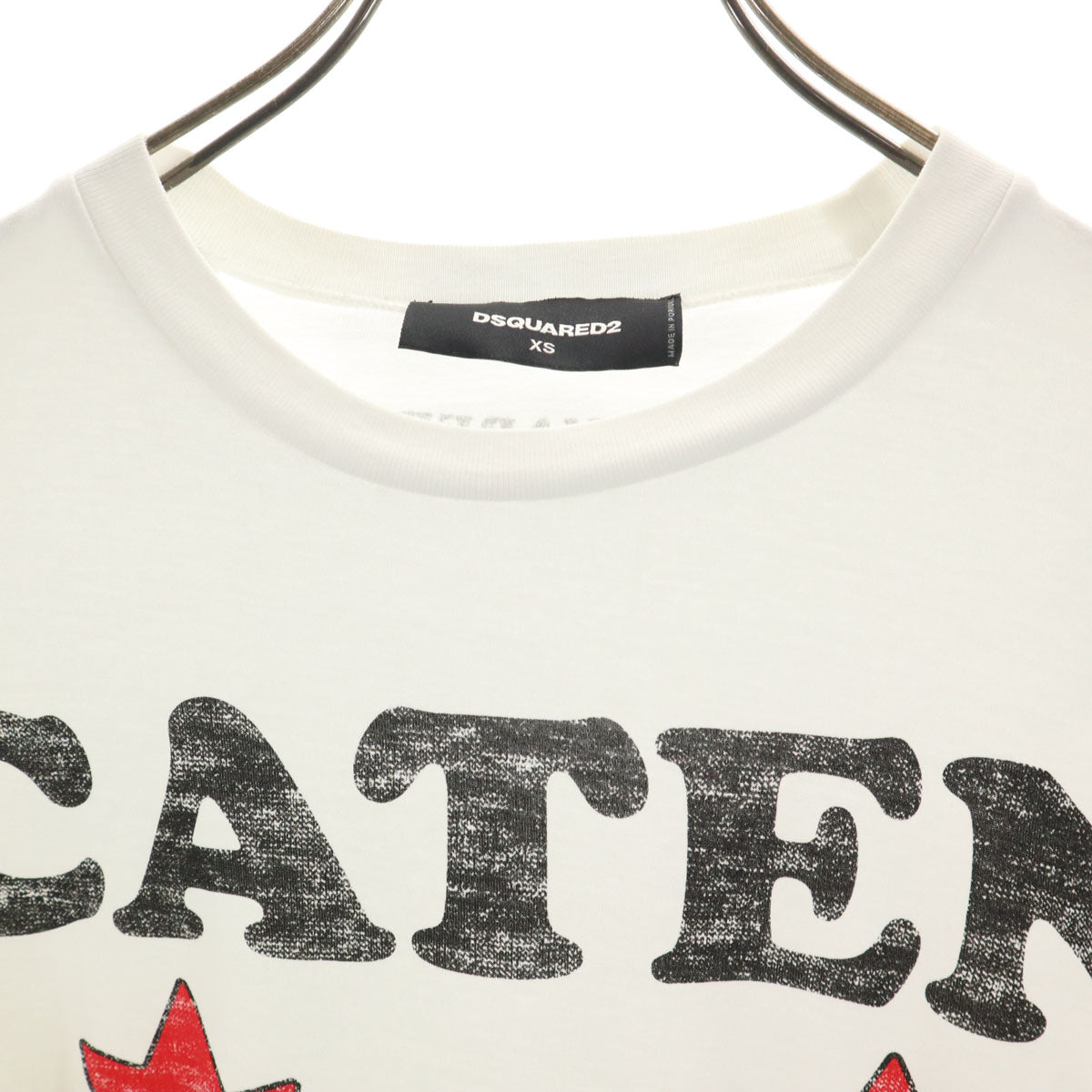 DSQUARED2 ディースクエアード ポルトガル製 CATEN TWINS 半袖 Tシャツ XS ホワイト メンズ
