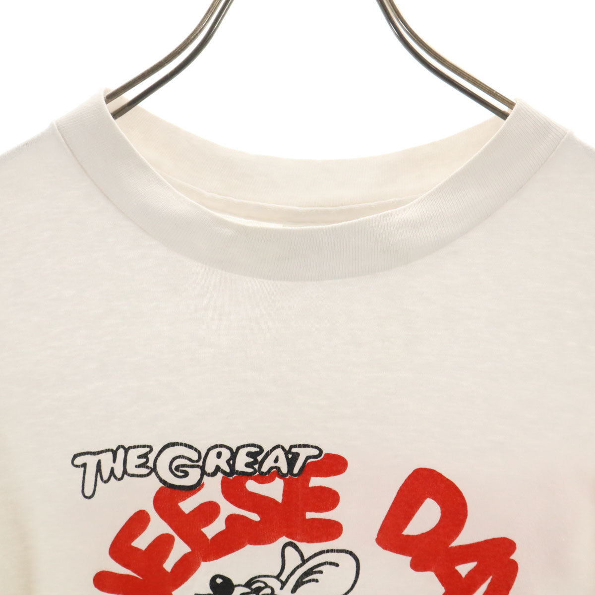 Hanes ヘインズ 80s 90s USA製 オールド CHEESE DAYS CHASE 88 半袖 Tシャツ L ホワイト シングルステッチ メンズ