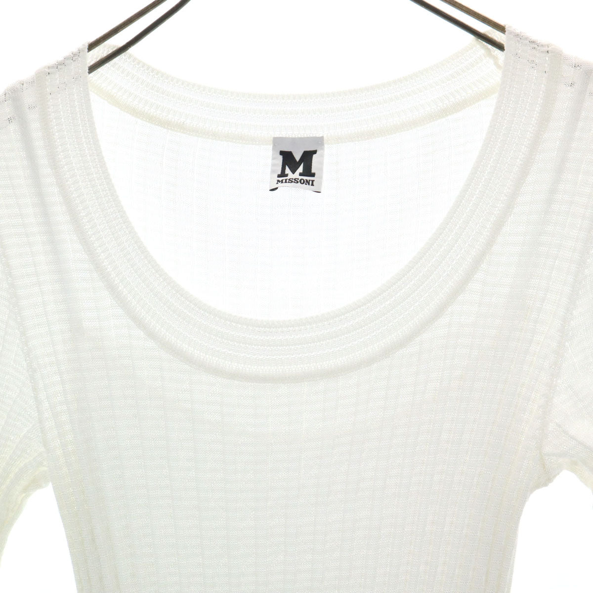 Missoni ミッソーニ 5分袖 ニット ワンピース 40 ホワイト レディース