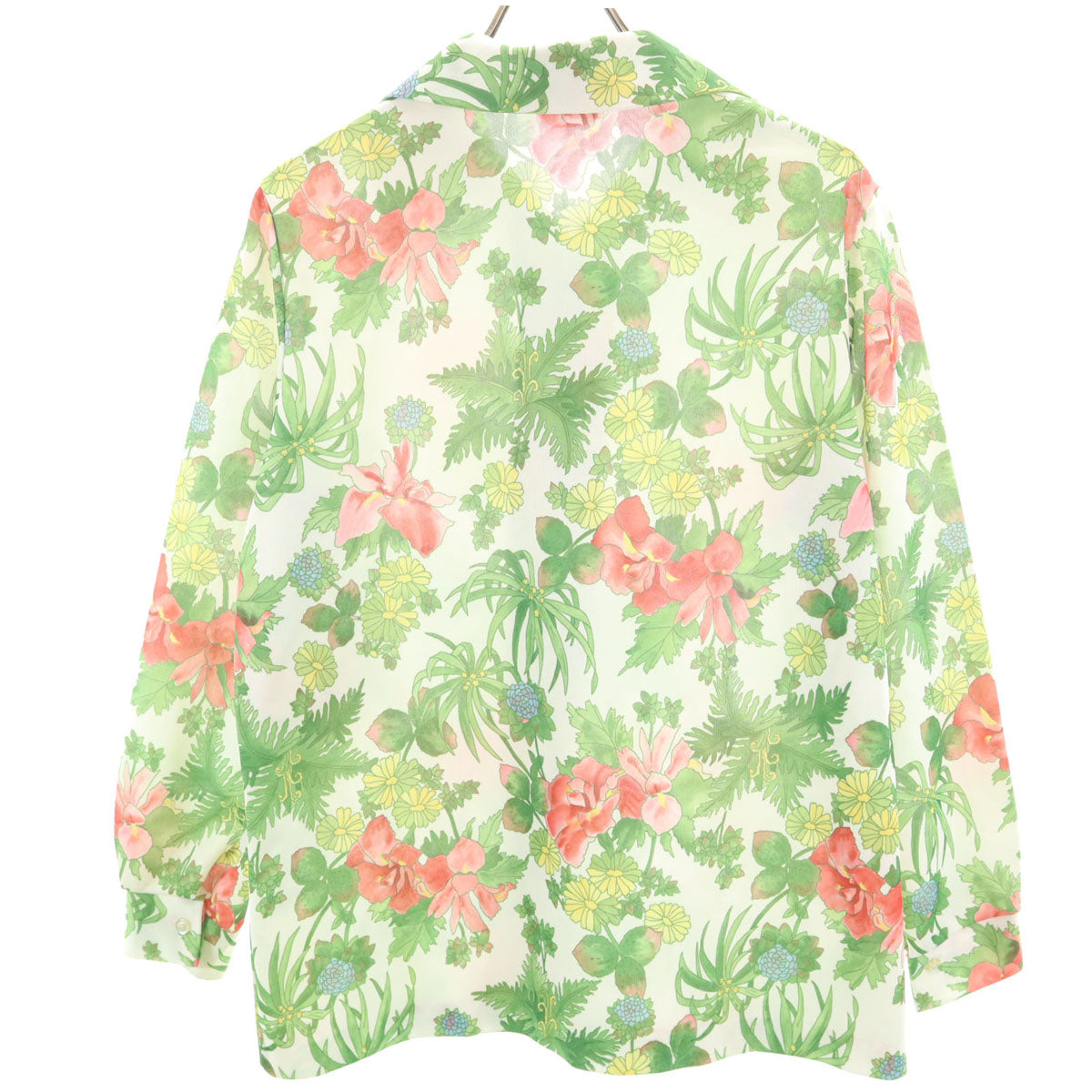 NPC Fashions 70s ヴィンテージ 花柄 長袖 シャツ ホワイト レディース