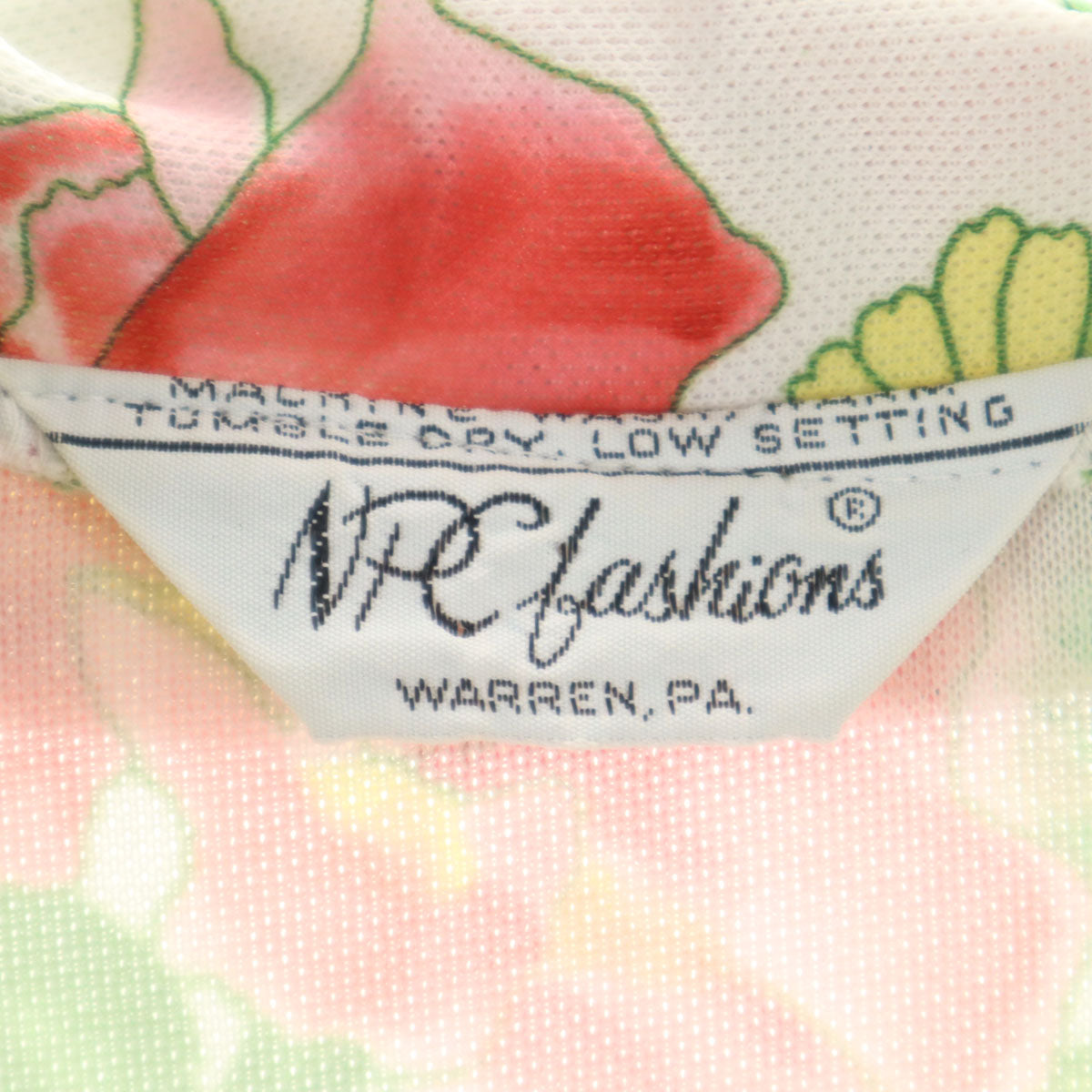 NPC Fashions 70s ヴィンテージ 花柄 長袖 シャツ ホワイト レディース