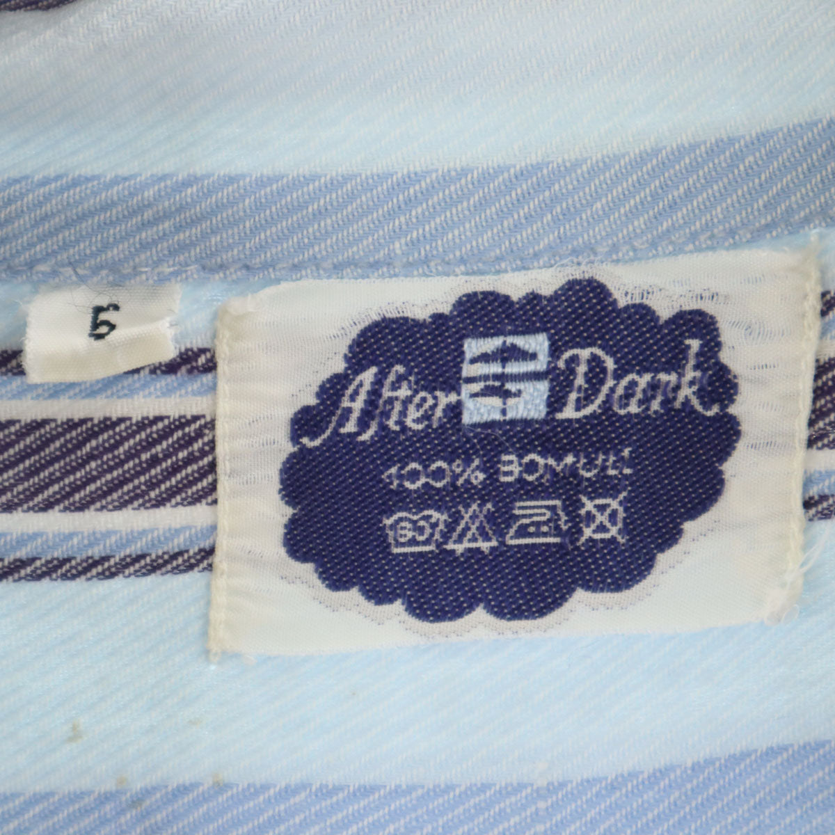 After Dark 50s 60s ヴィンテージ ユーロ グランパシャツ ストライプ柄 長袖 シャツワンピース 5 水色 レディース