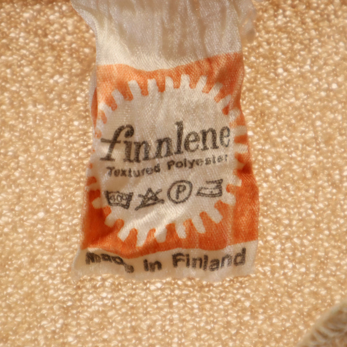 FINNLENE フィンレーネ 70s 80s フィンランド製 ヴィンテージ 半袖 パイル地 ポロシャツ ベージュ レディース