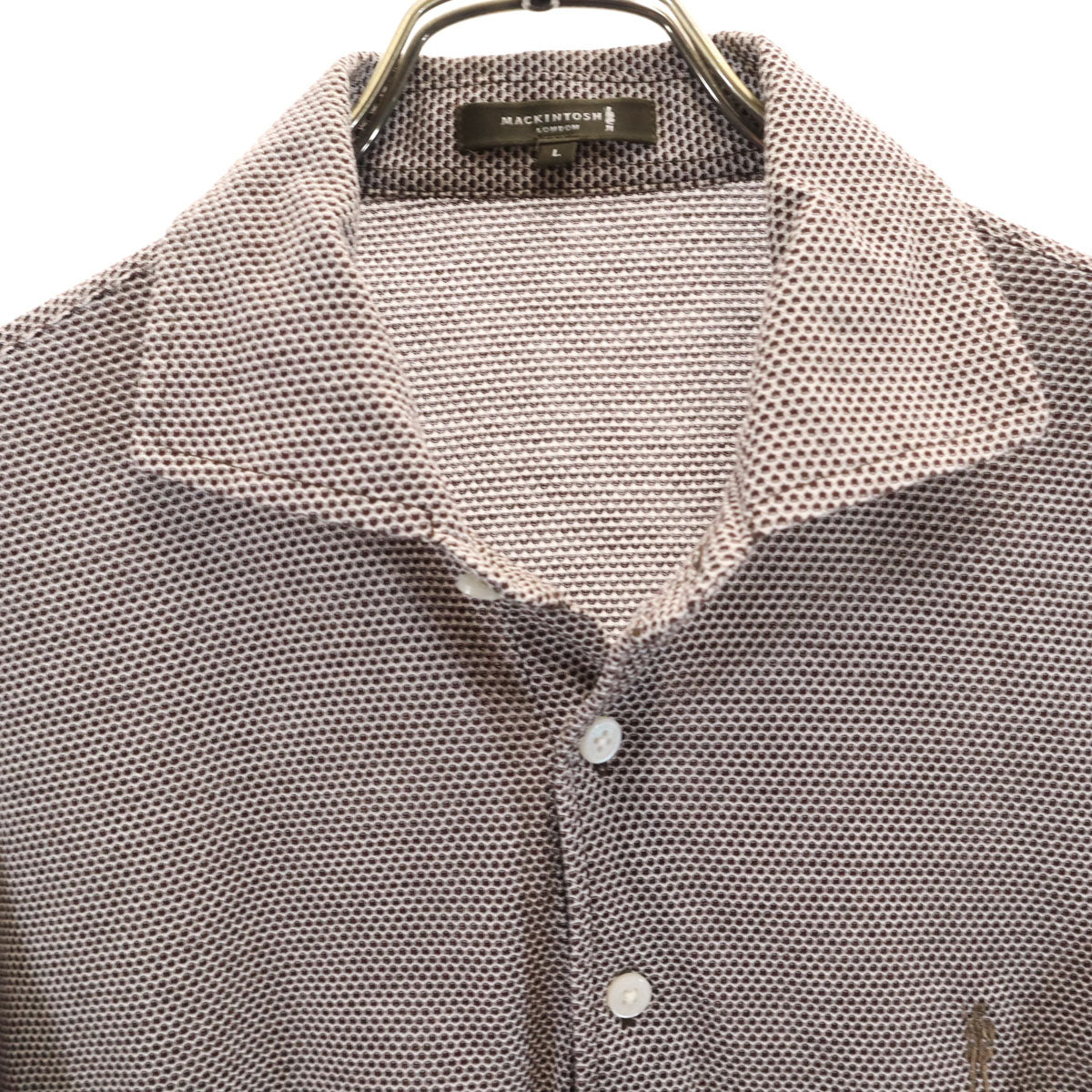 Mackintosh マッキントッシュ 日本製 半袖 ポロシャツ L ダークブラウン メンズ