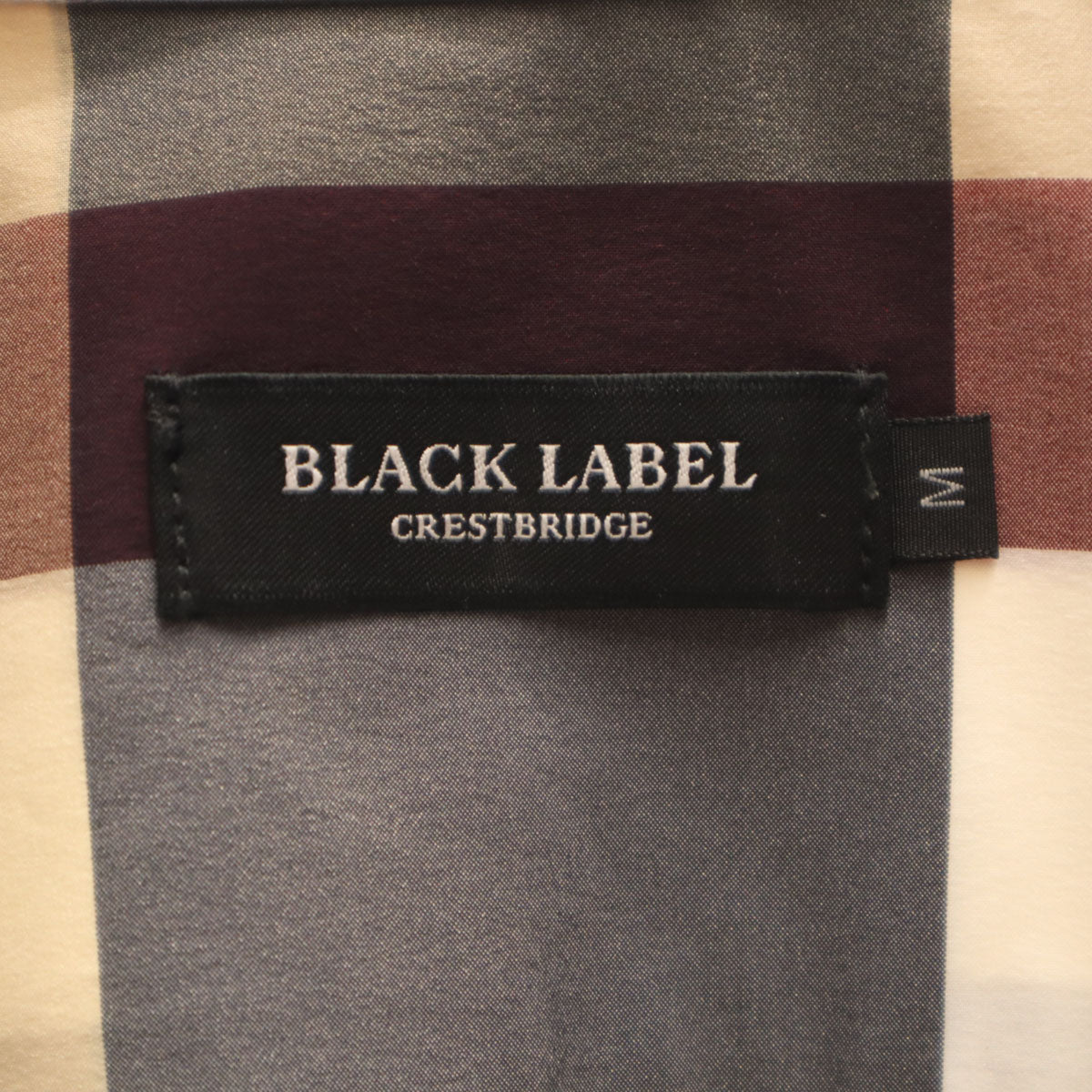 美品 BLACK LABEL CRESTBRIDGE ブラックレーベルクレストブリッジ チェック柄 半袖 シャツ M ベージュ メンズ