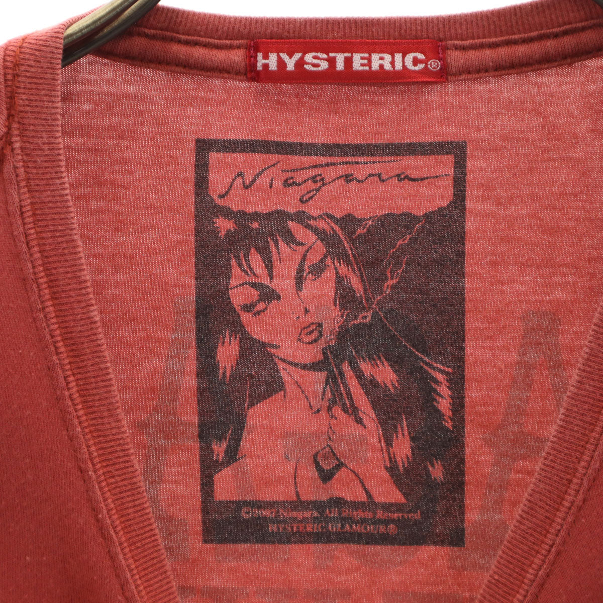 HYSTERIC ヒステリック 日本製 半袖 Tシャツ FREE レッド系 レディース