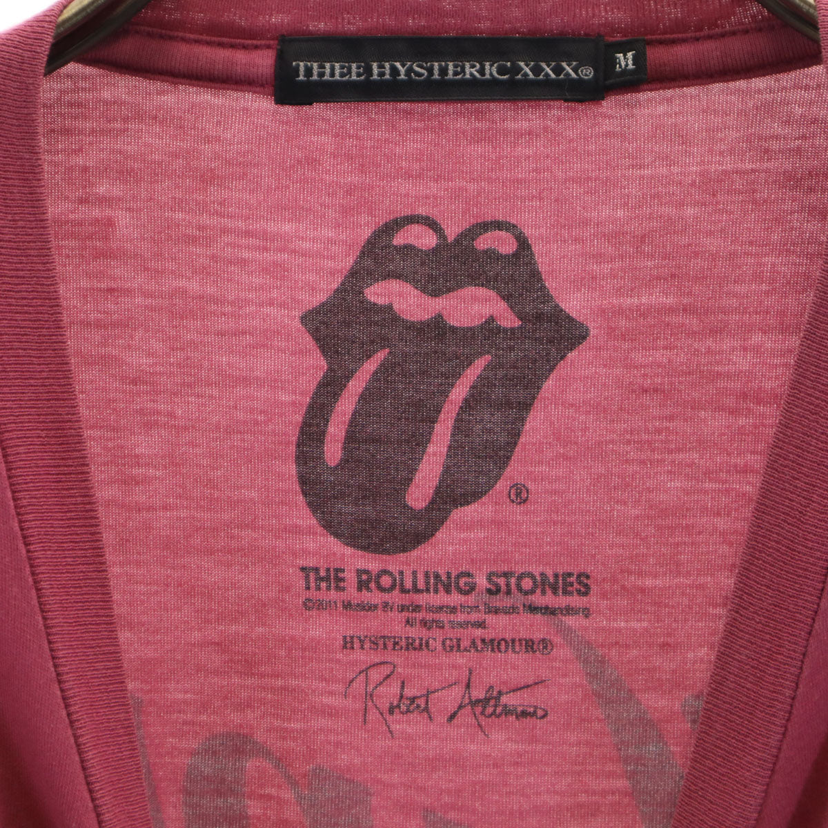 Thee Hysteric XXX ジィヒステリックトリプルエックス 日本製 ローリングストーンズ キース・リチャーズ 半袖 Tシャツ M ピンク系 メンズ