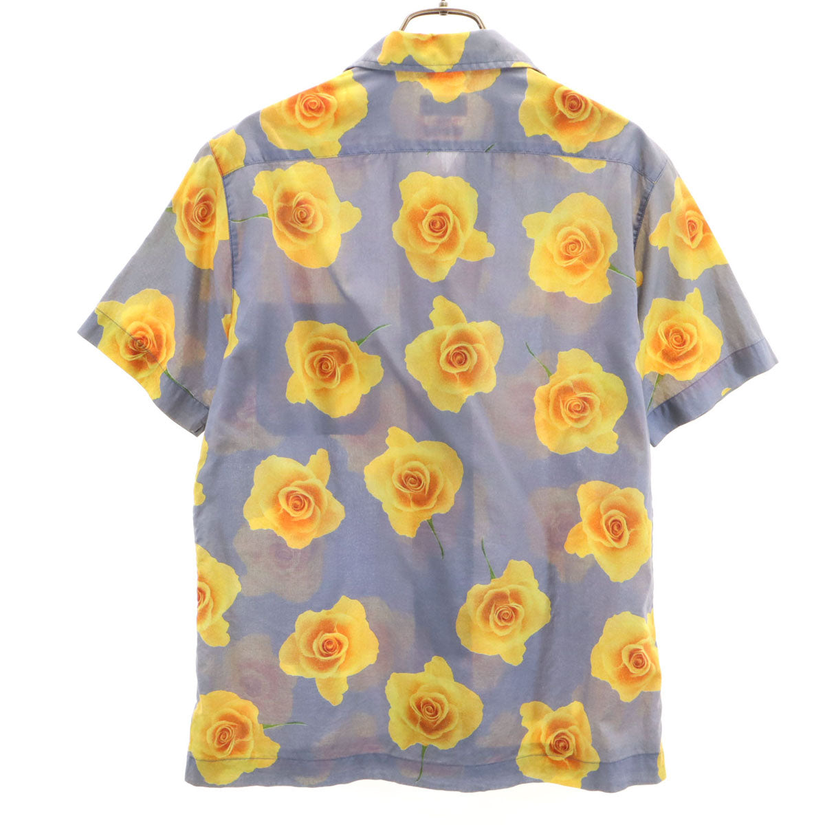 Paul Smith LONDON ポールスミスロンドン 日本製 花柄 半袖 オープンカラーシャツ M グレー メンズ