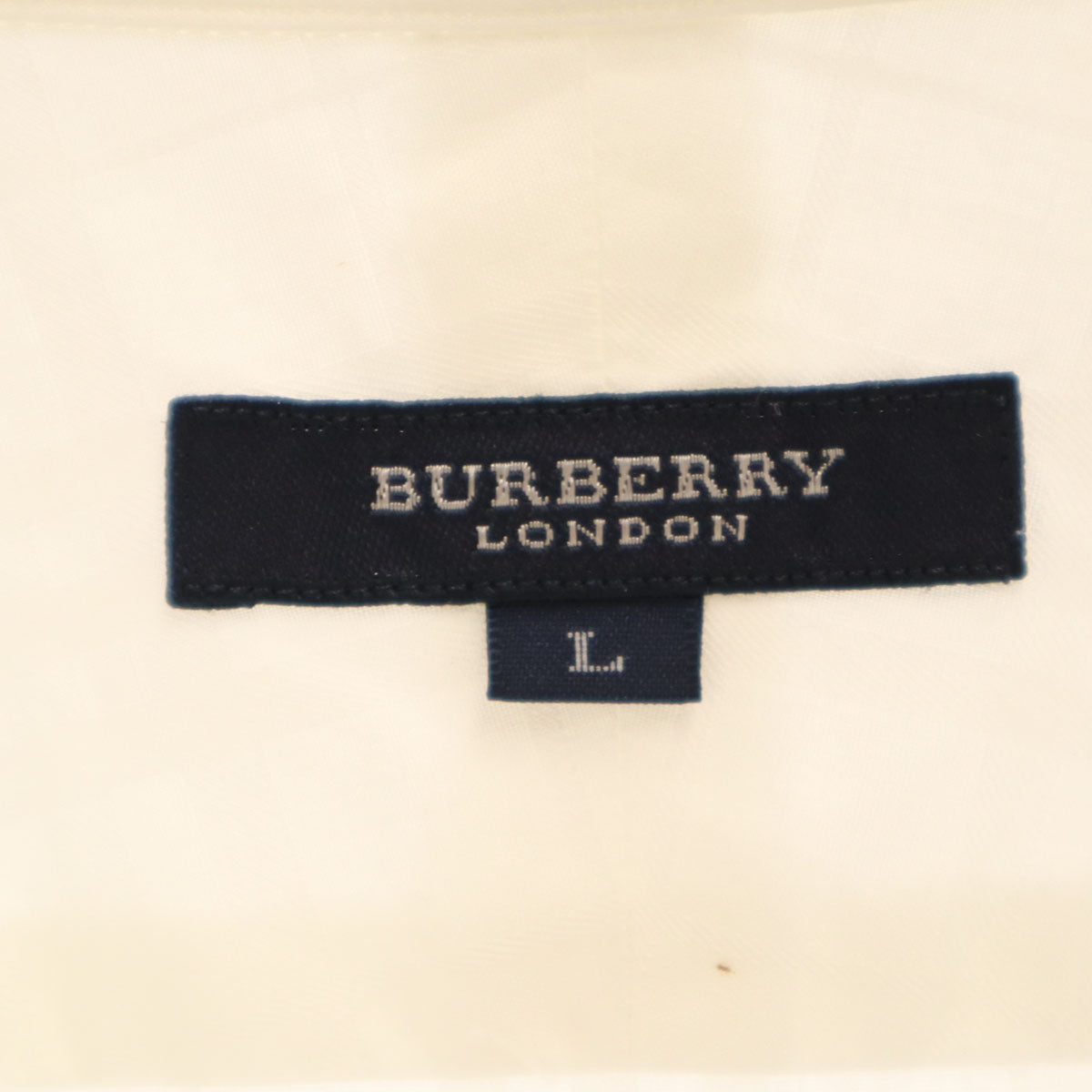 BURBERRY LONDON バーバリーロンドン 日本製 チェック柄 長袖 ボタンダウンシャツ L ホワイト 三陽商会 メンズ
