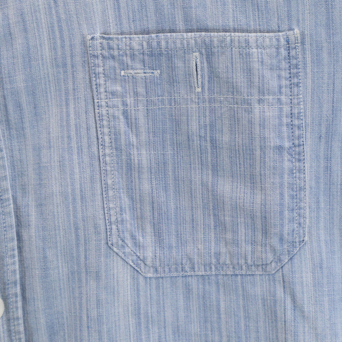 KING KOLE キングコール 70s ヴィンテージ 長袖 シャンブレー バンドカラーシャツ L ブルー系 メンズ