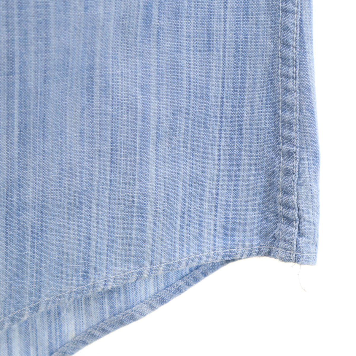 KING KOLE キングコール 70s ヴィンテージ 長袖 シャンブレー バンドカラーシャツ L ブルー系 メンズ