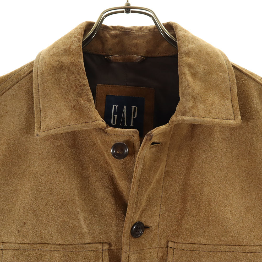 GAP ギャップ 90s オールド 紺タグ スエード シャツジャケット S ベージュ メンズ