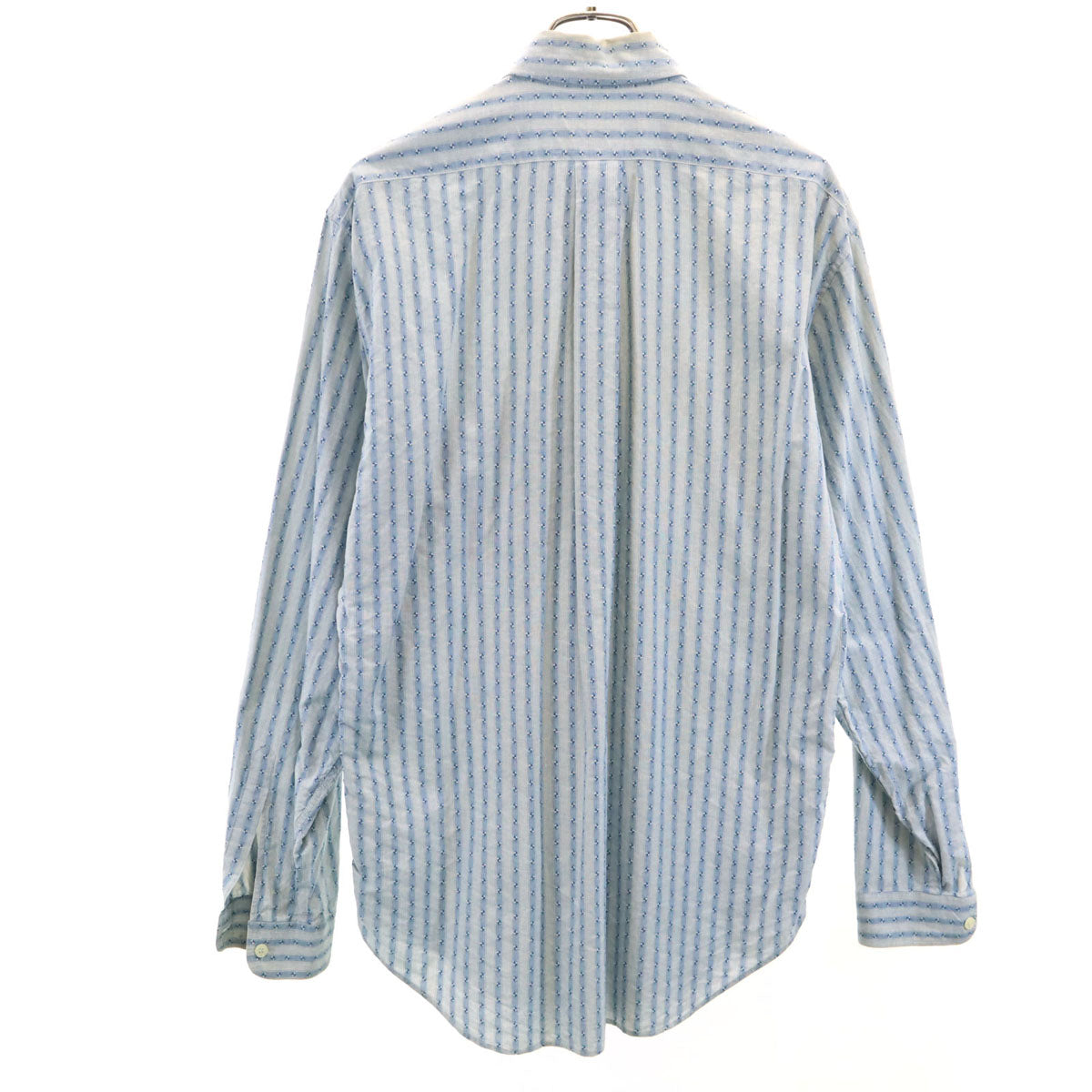 Emporio Armani エンポリオアルマーニ 90s オールド ストライプ 総柄 長袖 シャツ 39/15 2/1 ブルー系 メンズ