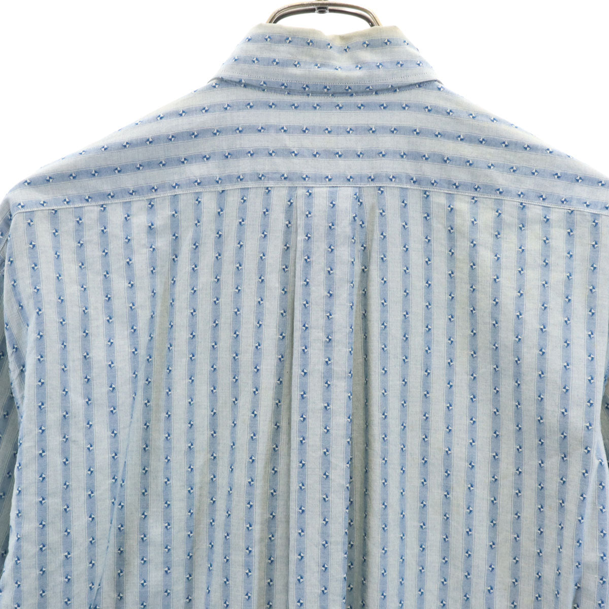 Emporio Armani エンポリオアルマーニ 90s オールド ストライプ 総柄 長袖 シャツ 39/15 2/1 ブルー系 メンズ