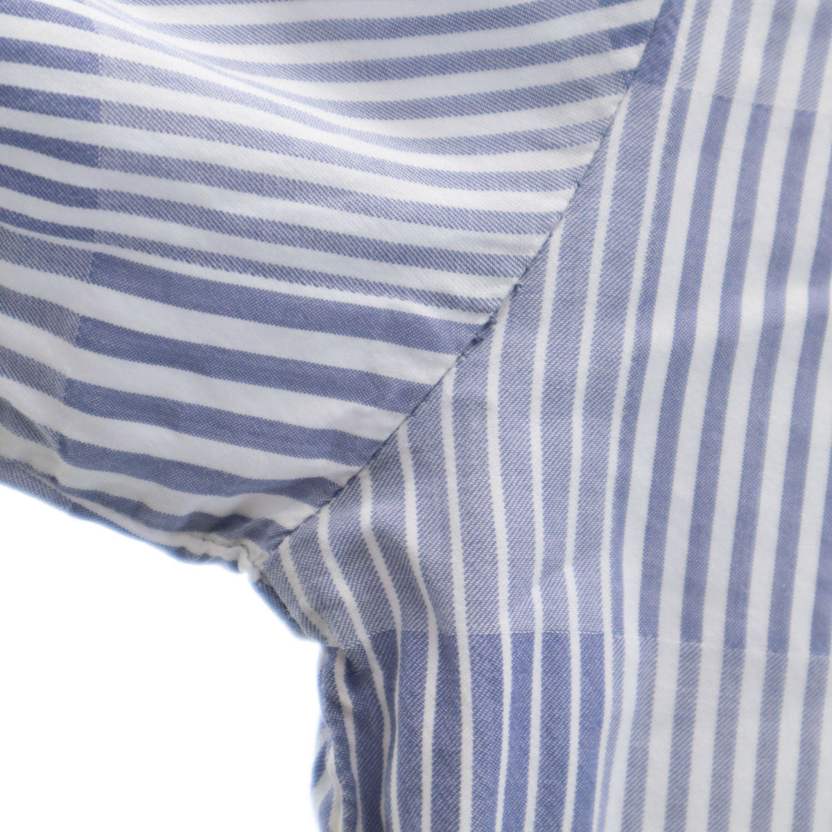 Emporio Armani エンポリオアルマーニ ストライプ×チェック 長袖 シャツ 12A ブルー×ホワイト キッズ