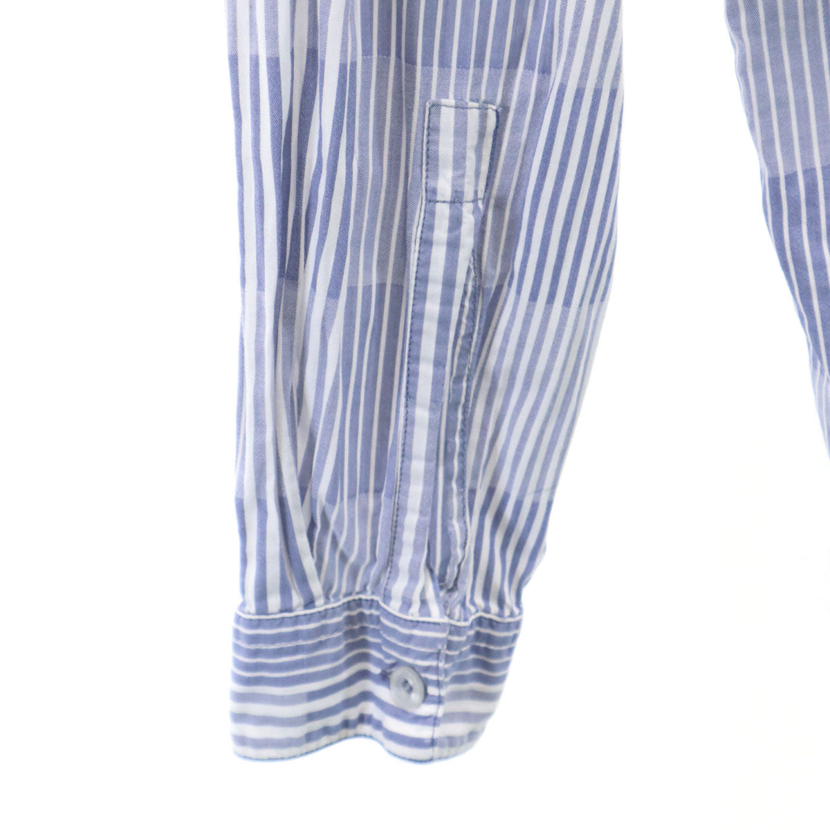 Emporio Armani エンポリオアルマーニ ストライプ×チェック 長袖 シャツ 12A ブルー×ホワイト キッズ