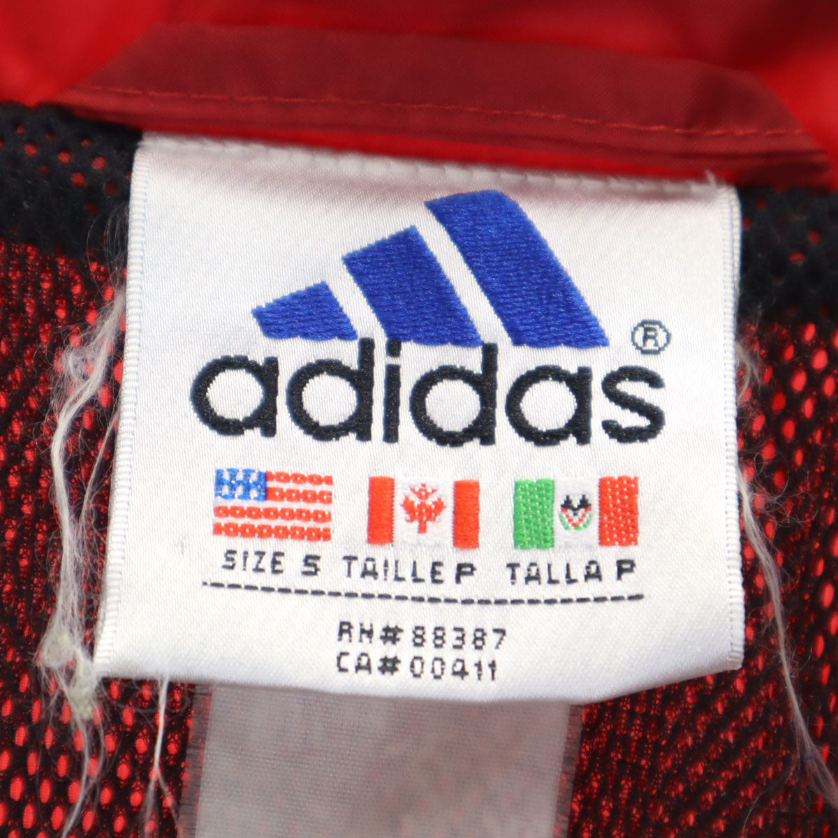 adidas アディダス 90s オールド ハーフジップ ジャケット レッド系 裏メッシュ プルオーバー メンズ