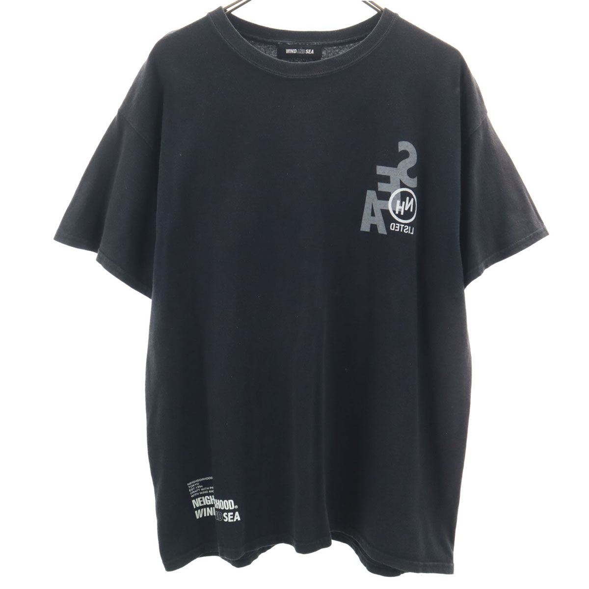 WIND AND SEA ウィンダンシー NEIGHBORHOOD ネイバーフッド コラボ 半袖 Tシャツ L ブラック メンズ