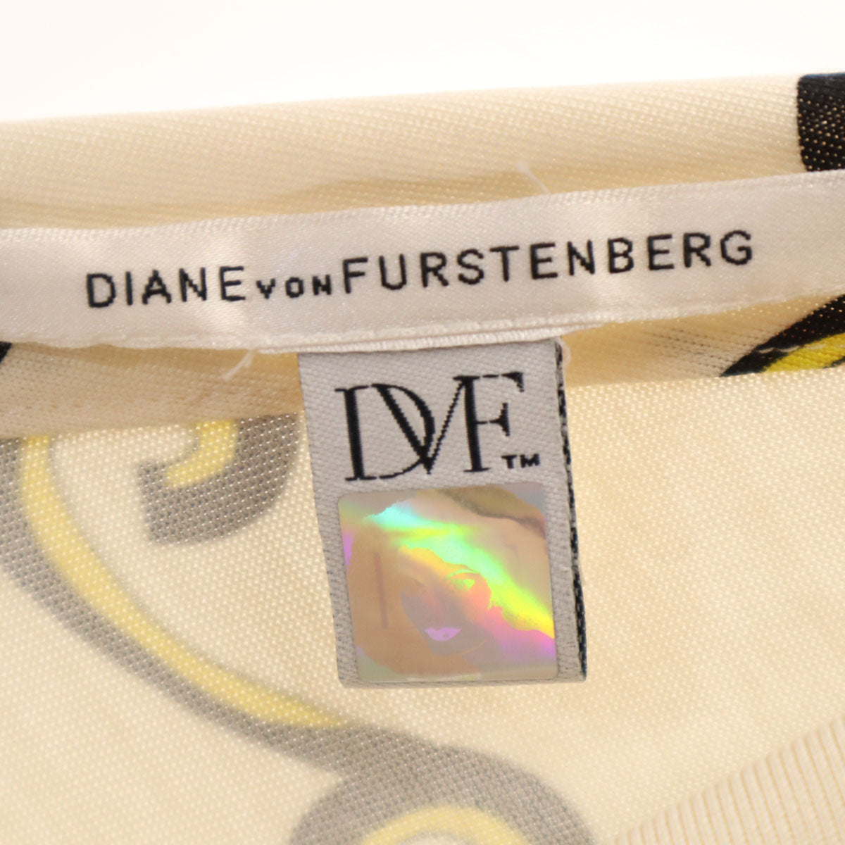 DIANE VON FURSTENBERG ダイアンフォンファステンバーグ 総柄 フレンチスリーブ ワンピース 0 アイボリー レディース