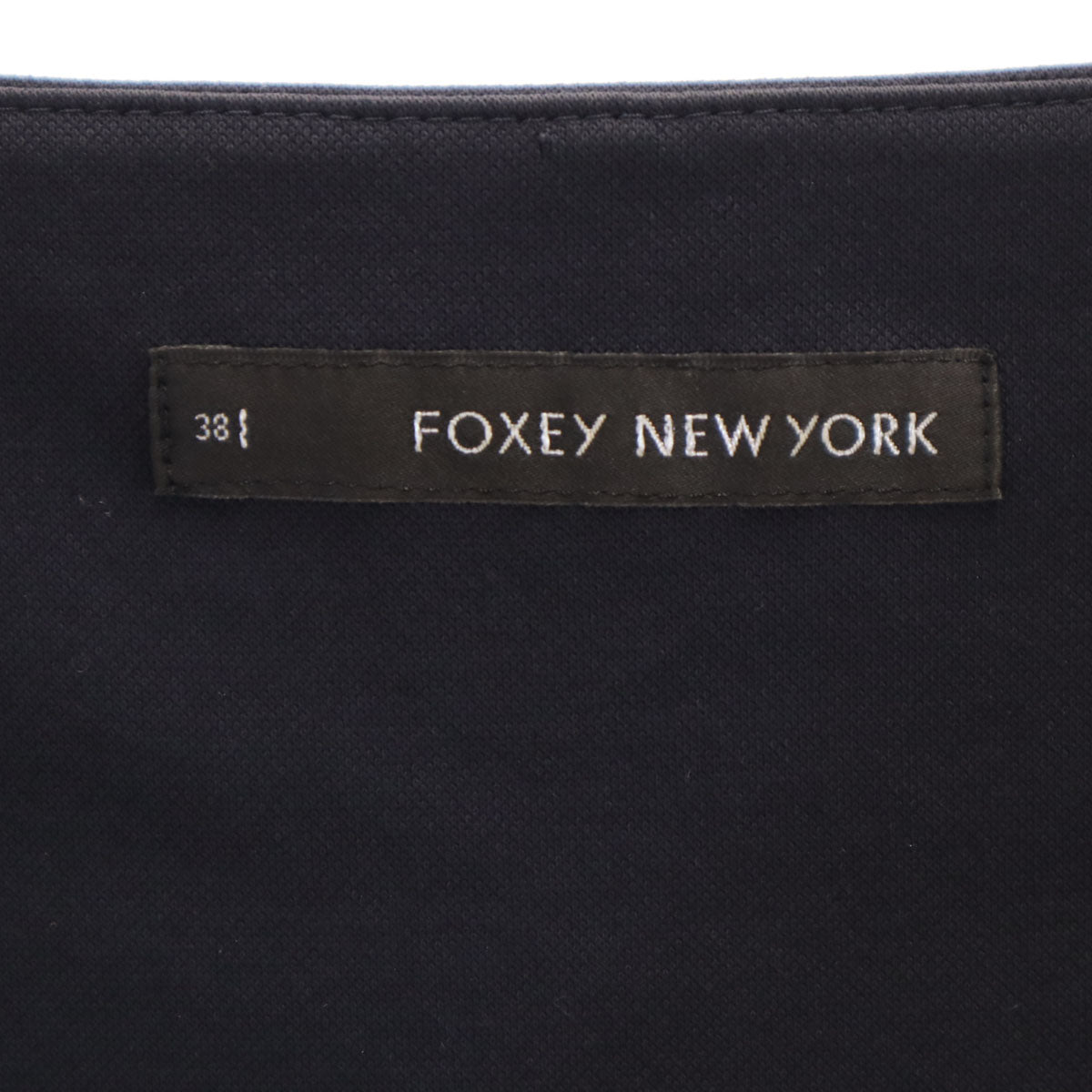 FOXEY NEW YORK フォクシーニューヨーク 日本製 フレンチスリーブ ワンピース 38 ネイビー レディース
