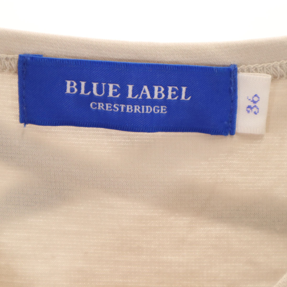 美品 BLUE LABEL CRESTBRIDGE ブルーレーベルクレストブリッジ 半袖 ワンピース 36 ベージュ レディース