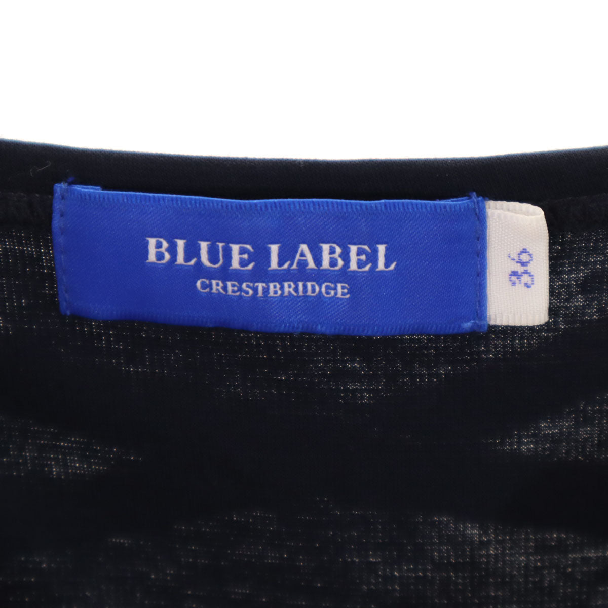 美品 BLUE LABEL CRESTBRIDGE ブルーレーベルクレストブリッジ 半袖 ワンピース 36 ネイビー レディース