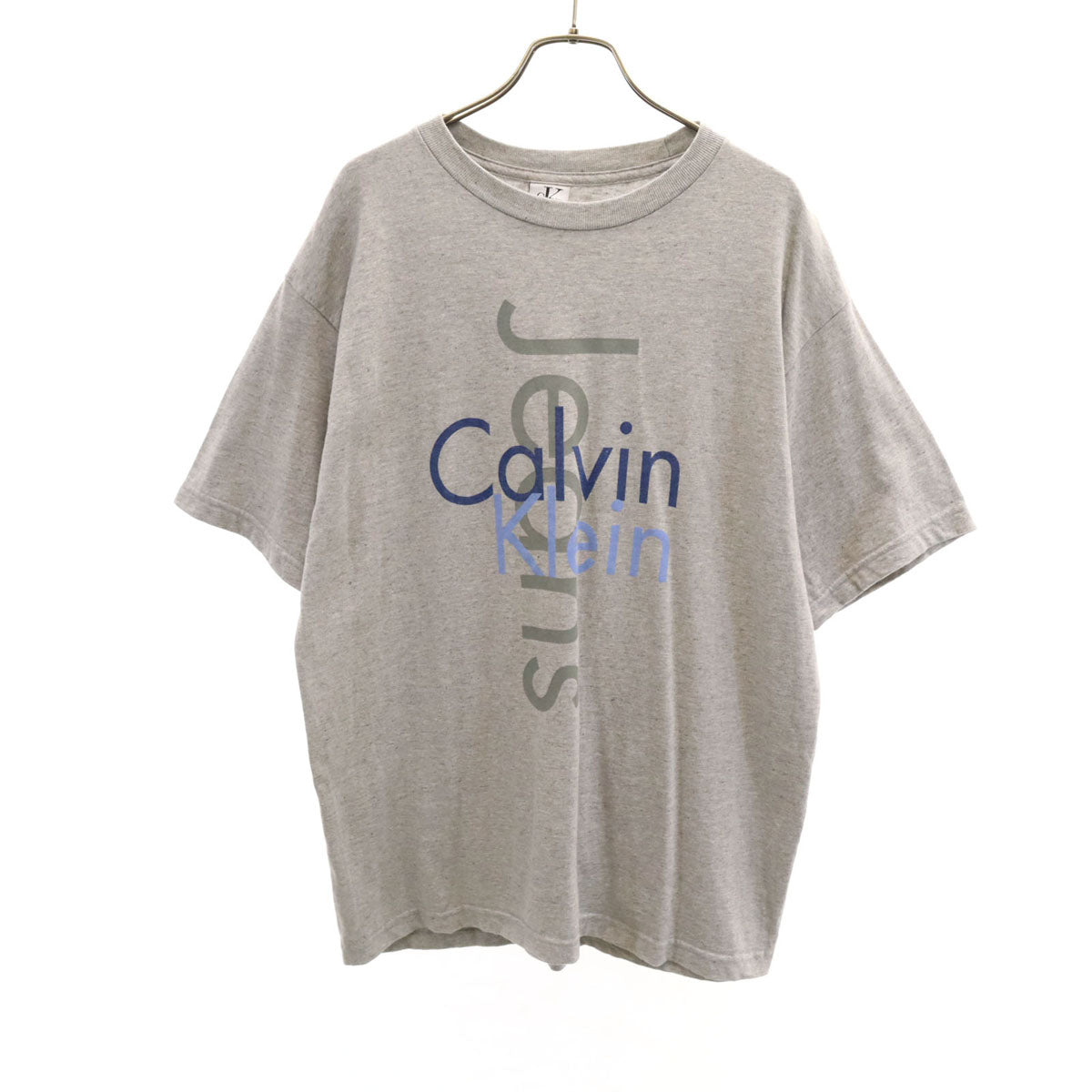 Calvin klein Jeans カルバンクラインジーンズ 90s オールド USA製 半袖 Tシャツ S-M グレー メンズ