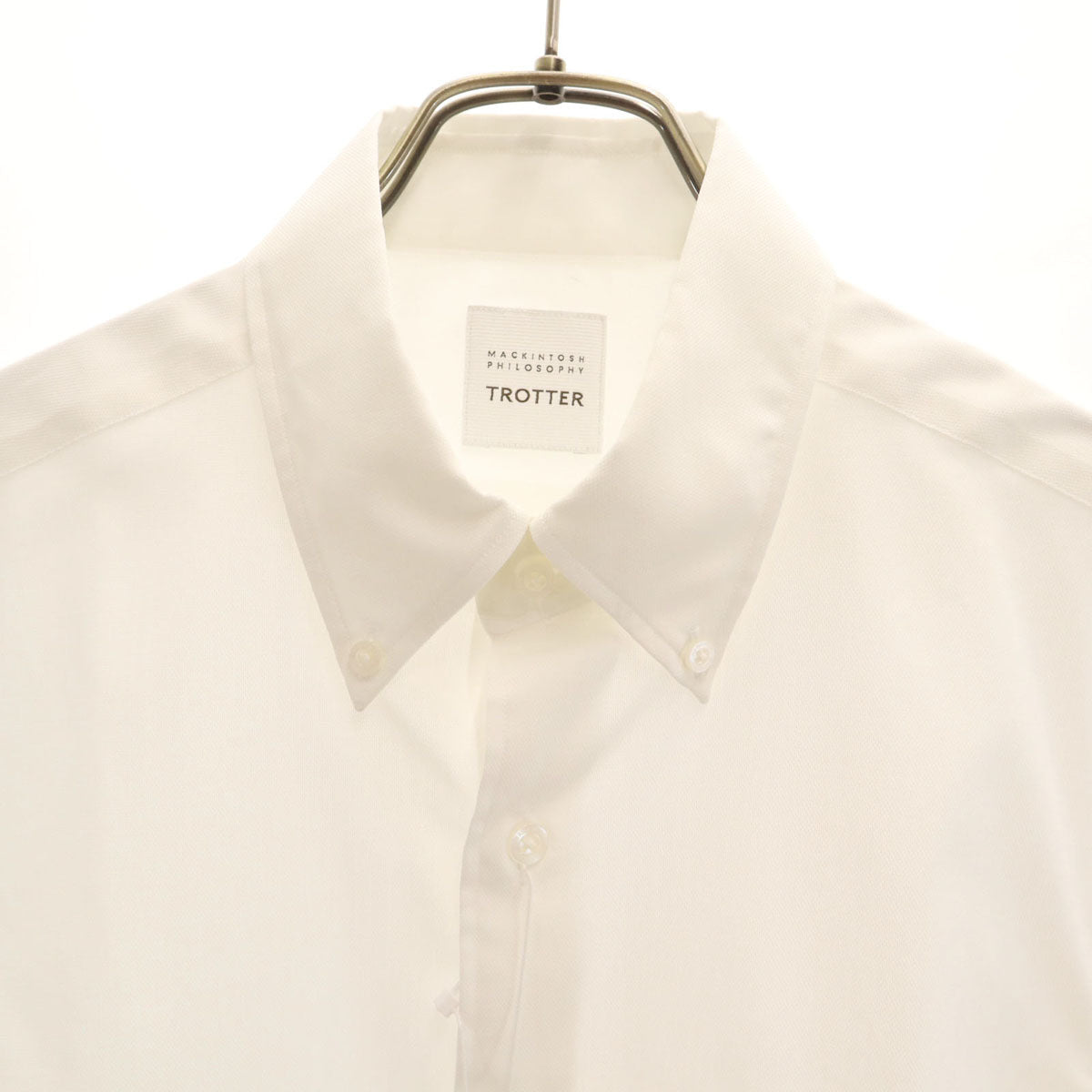未使用 MACKINTOSH PHILOSOPHY マッキントッシュフィロソフィー 半袖 ボタンダウンシャツ 38 ホワイト メンズ
