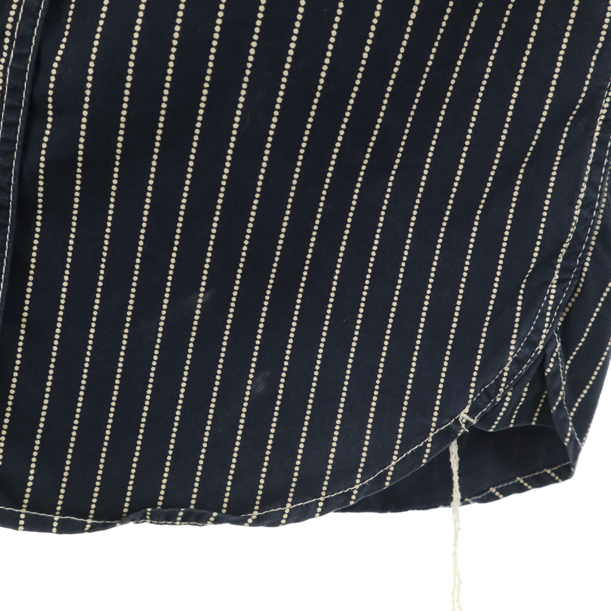 VANSON Cottons バンソンコットンズ ストライプ柄 半袖 ワークシャツ M ネイビー メンズ
