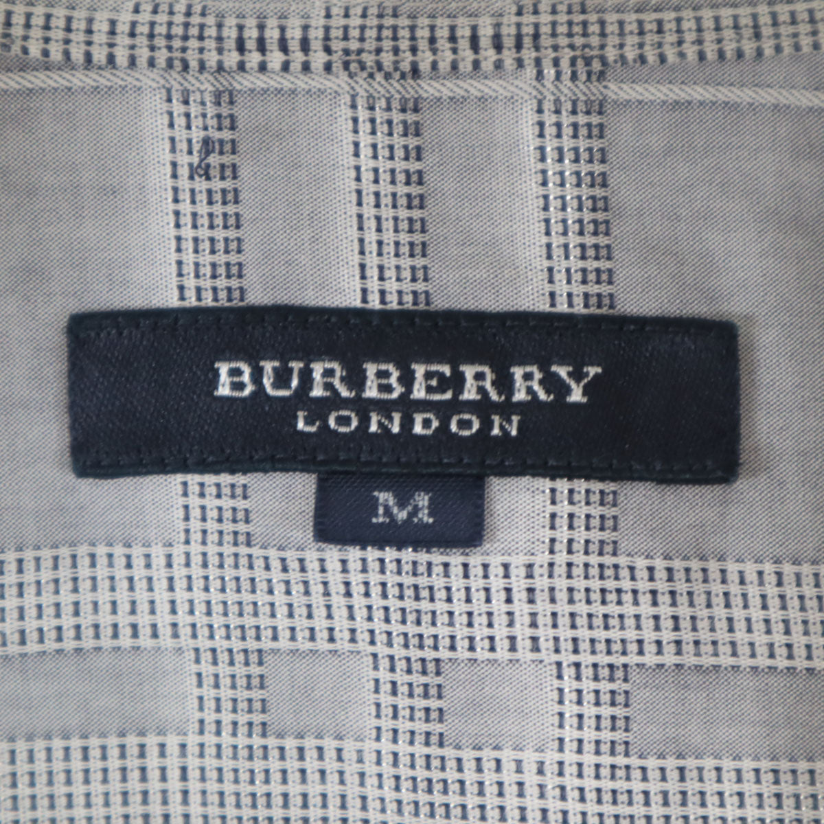 BURBERRY LONDON バーバリーロンドン 日本製 チェック柄 半袖 シャツ M グレー 三陽商会 メンズ