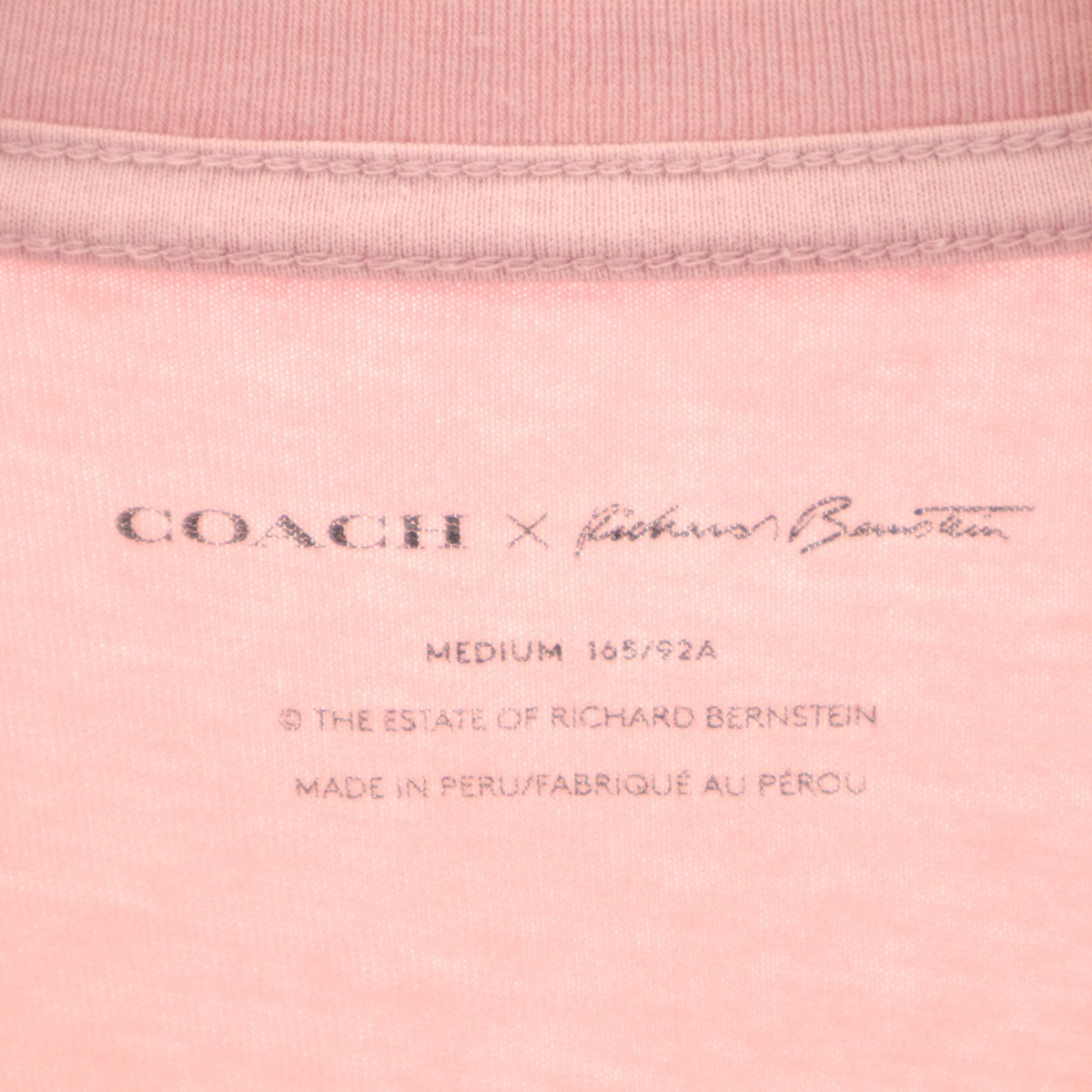 COACH コーチ RICHARD BERNSTEIN リチャード・バーンスタイン コラボ ハート 半袖 Tシャツ M ピンク メンズ
