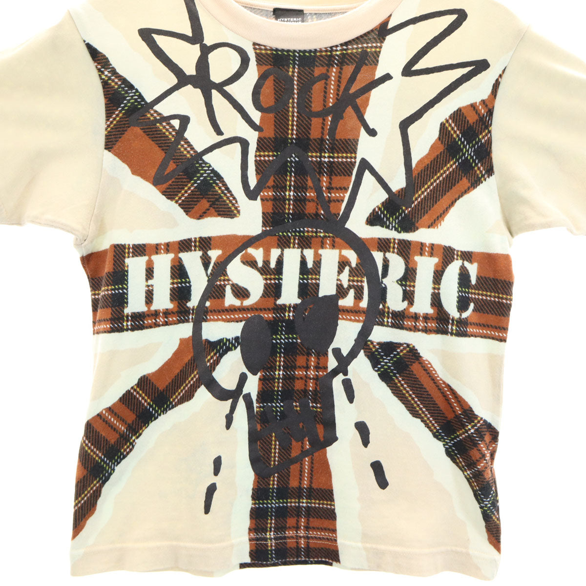 HYSTERIC GLAMOUR MINI ヒステリックグラマーミニ 日本製 半袖 Tシャツ 130 ベージュ キッズ