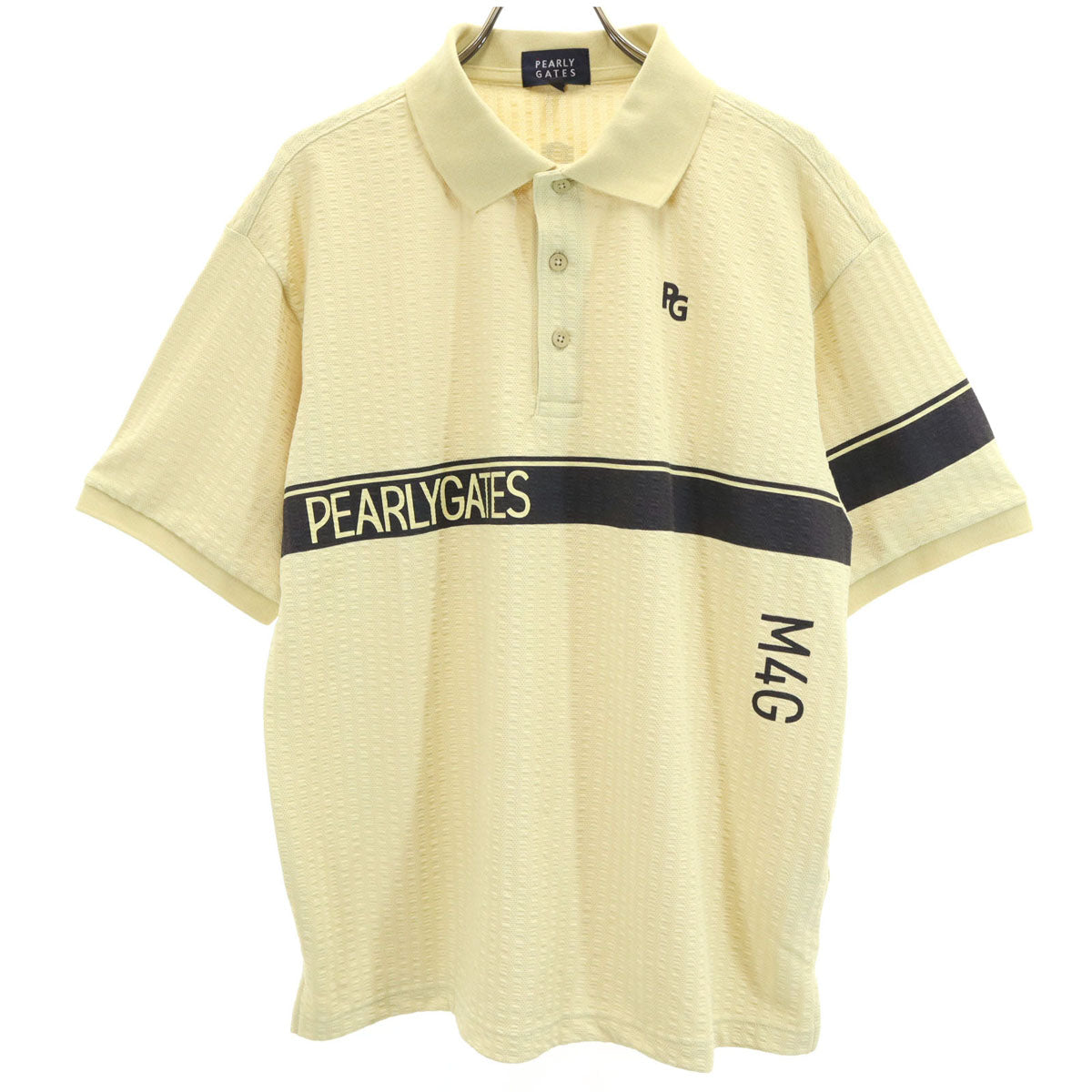PEARLY GATES パーリーゲイツ 日本製 ゴルフ 半袖 ポロシャツ 4 イエロー系 メンズ