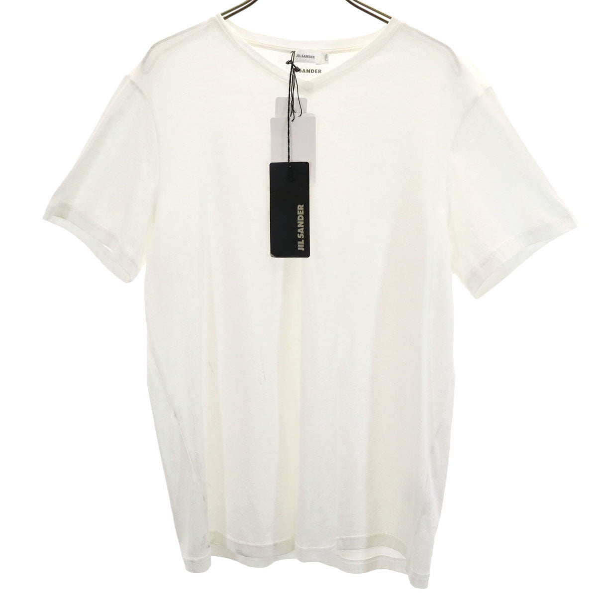 JIL SANDER ジルサンダー 未使用 半袖 Vネック Tシャツ L ホワイト 無地 メンズ