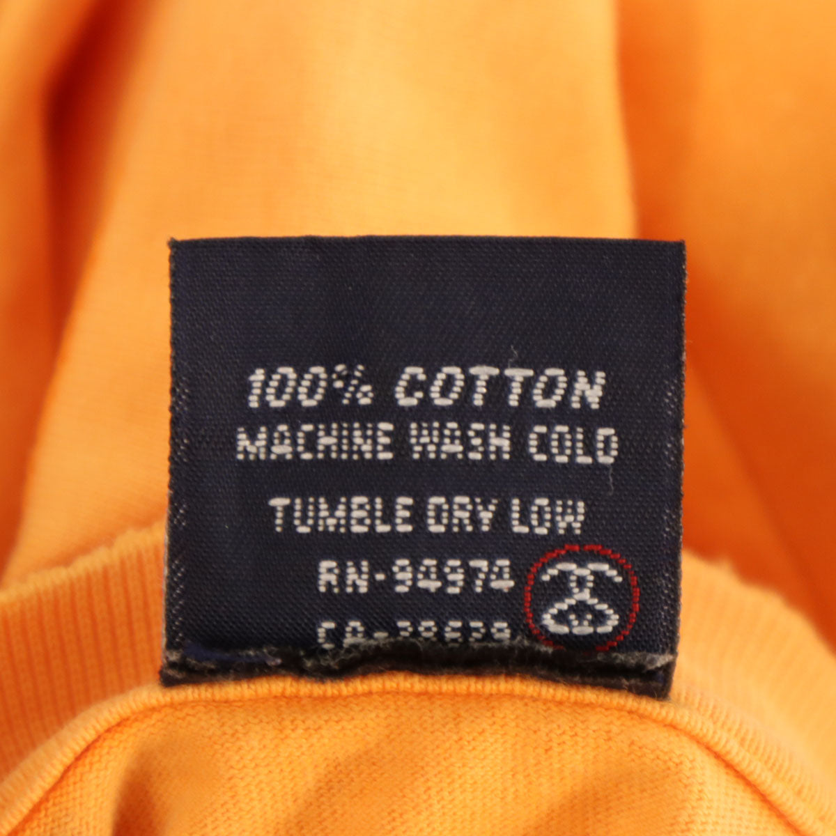 STUSSY ステューシー 90s USA製 紺タグ オールド 半袖 Tシャツ L オレンジ メンズ
