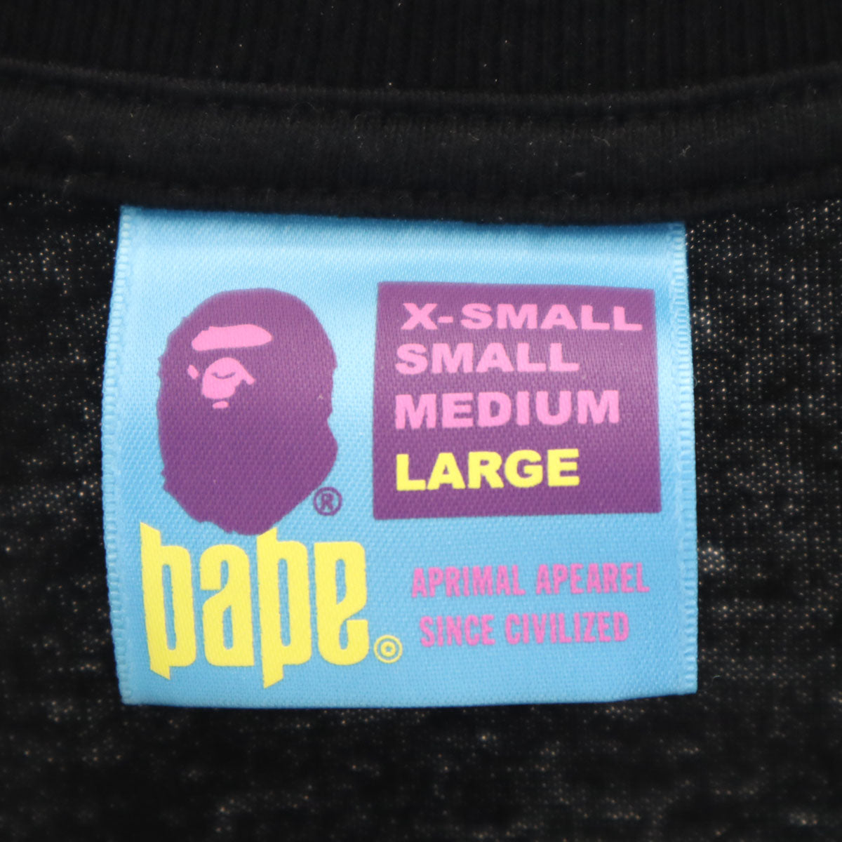 BAPE ベイプ 日本製 半袖 Tシャツ L ブラック 袋付き アベイシングエイプ メンズ